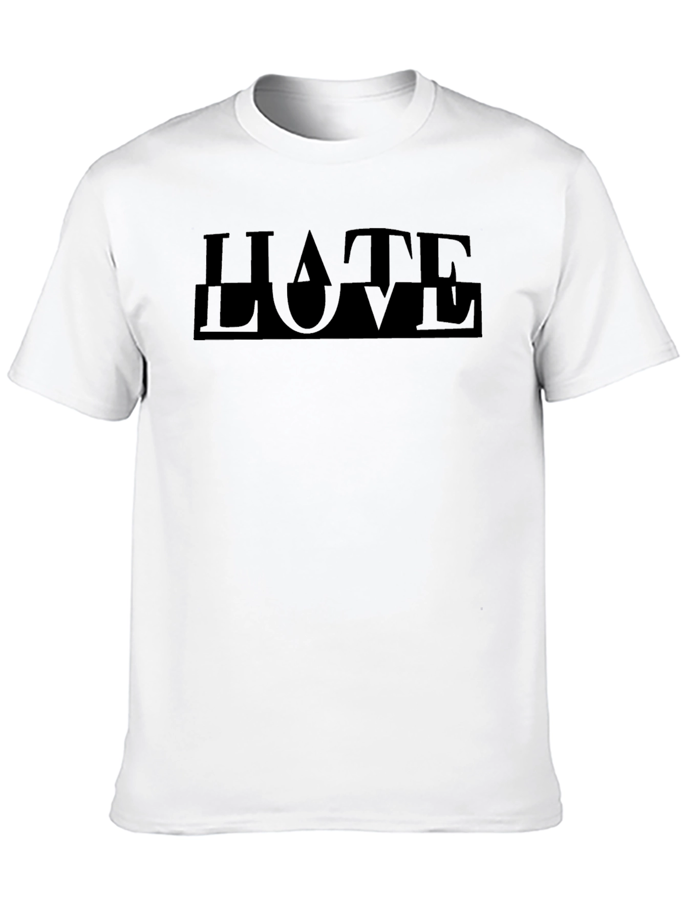 Hate/Love Graphic Print Black T-Shirt
