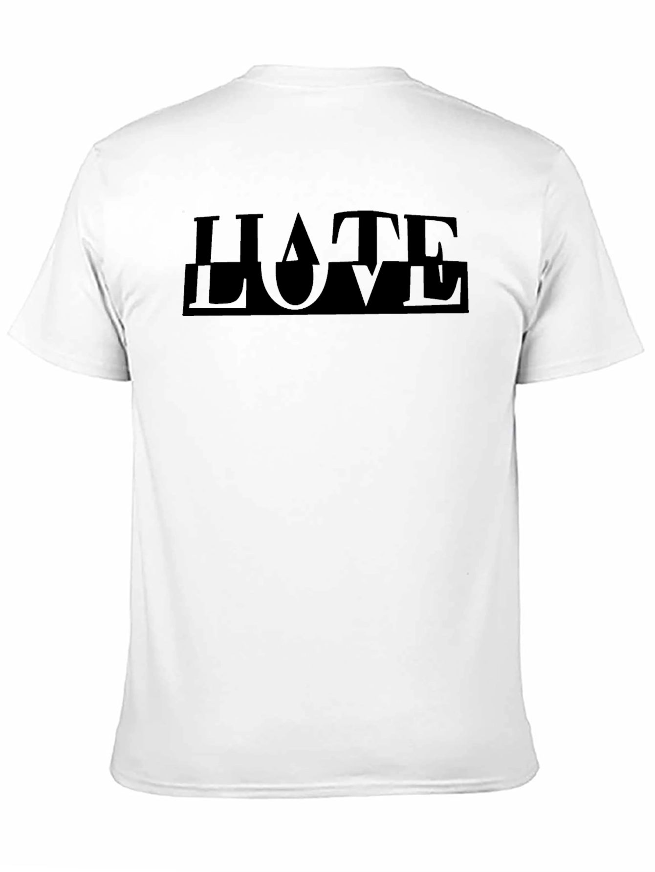 Hate/Love Graphic Print Black T-Shirt