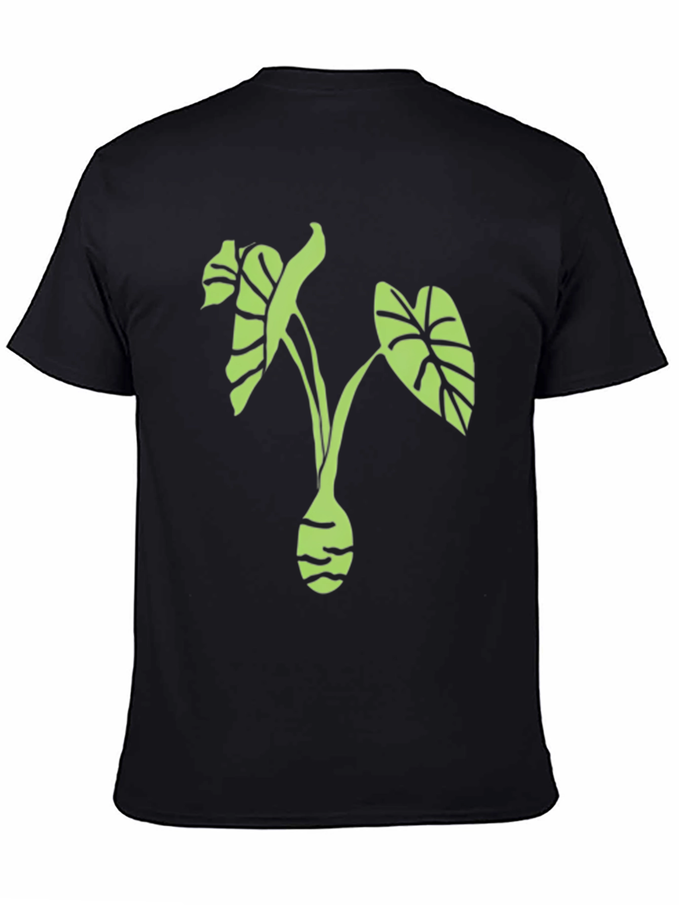 Leaf Print Black T-Shirt - Stylish Plant Tee