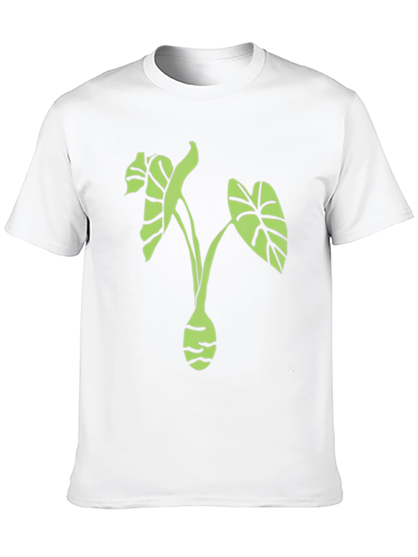 Leaf Print Black T-Shirt - Stylish Plant Tee