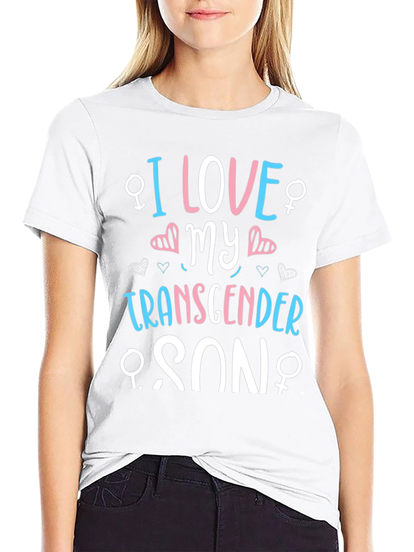 I Love My Transgender Son Black T-Shirt