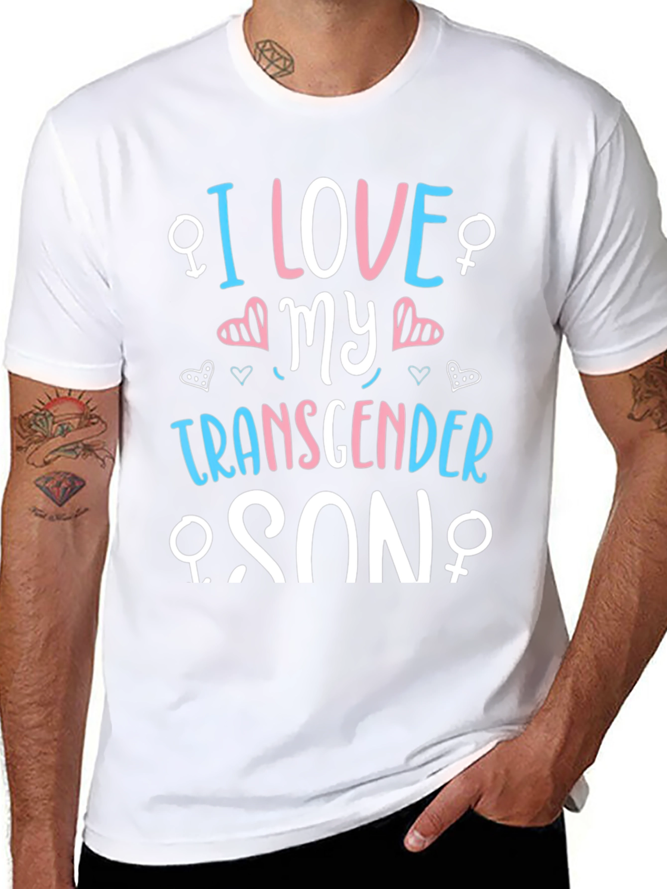 I Love My Transgender Son Black T-Shirt