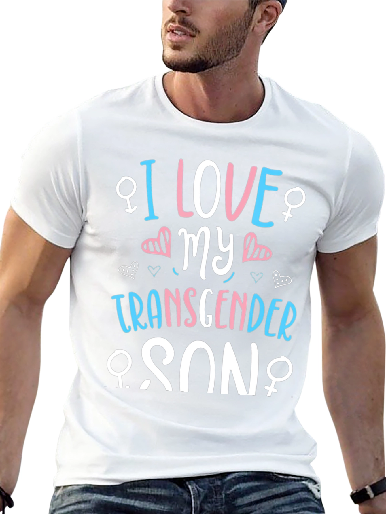 I Love My Transgender Son Black T-Shirt