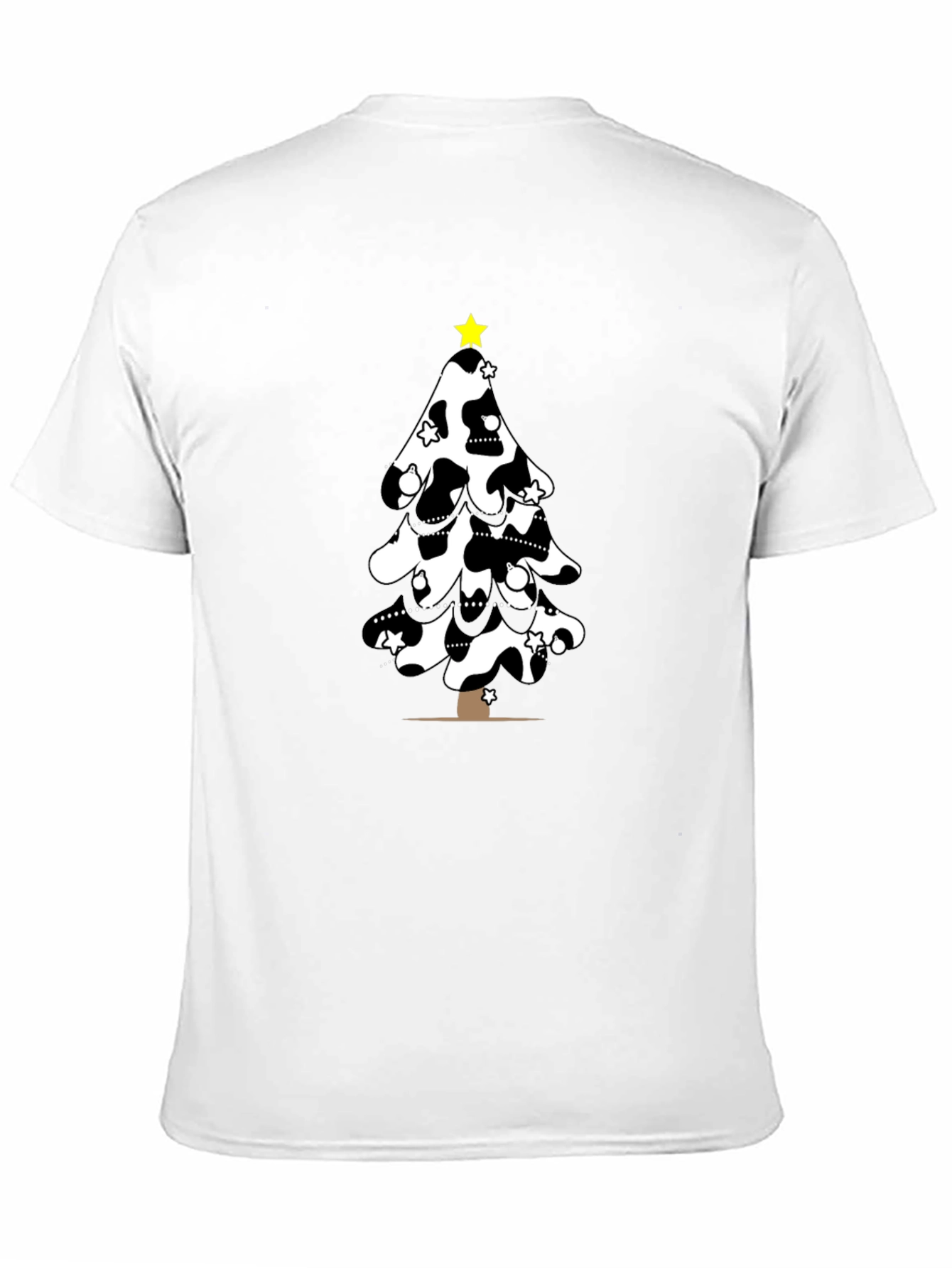 Festive Cow Print Christmas Tree T-Shirt