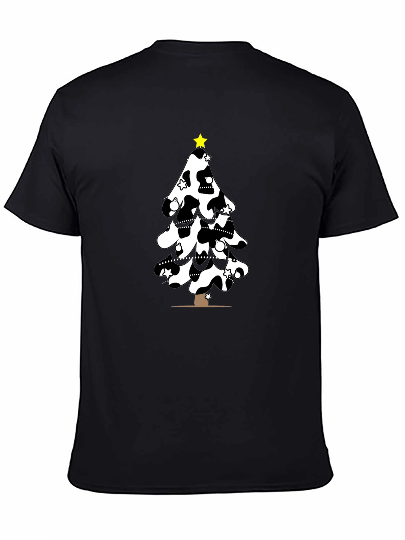 Festive Cow Print Christmas Tree T-Shirt