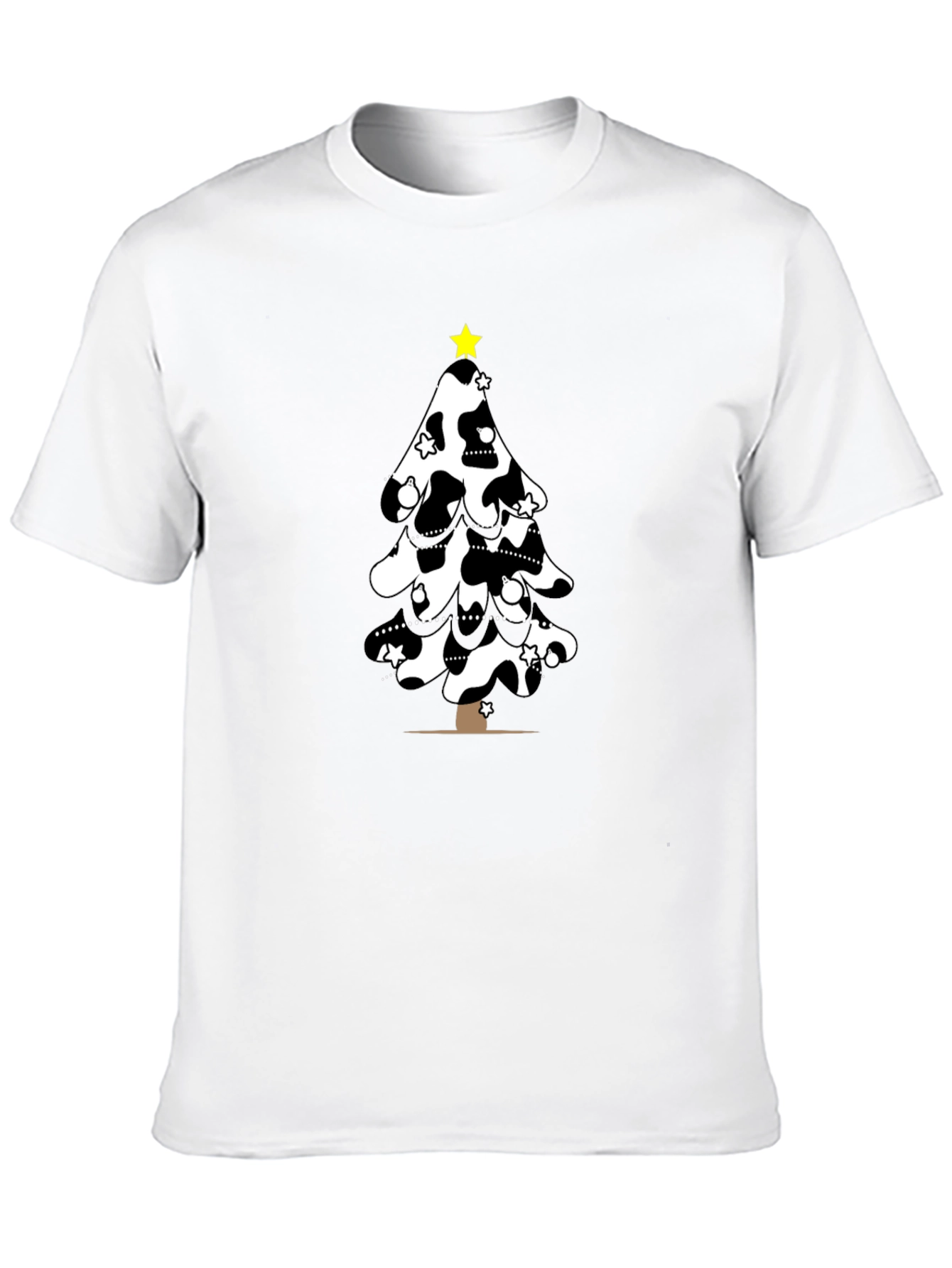 Festive Cow Print Christmas Tree T-Shirt