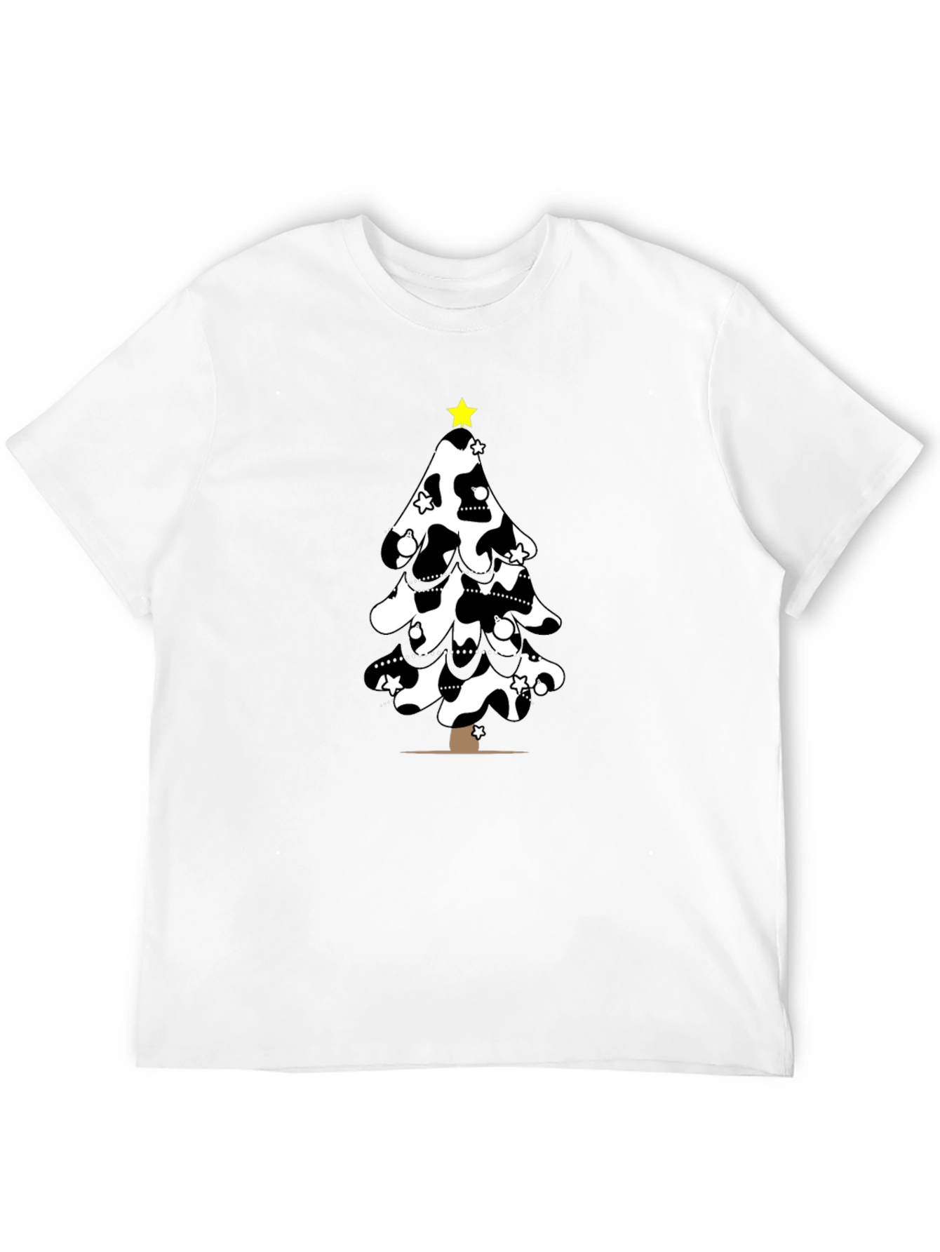 Festive Cow Print Christmas Tree T-Shirt