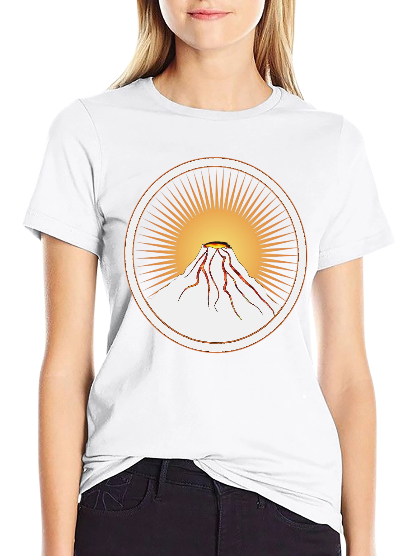 Volcano Burst Graphic Tee - Unique Design Soft Cotton