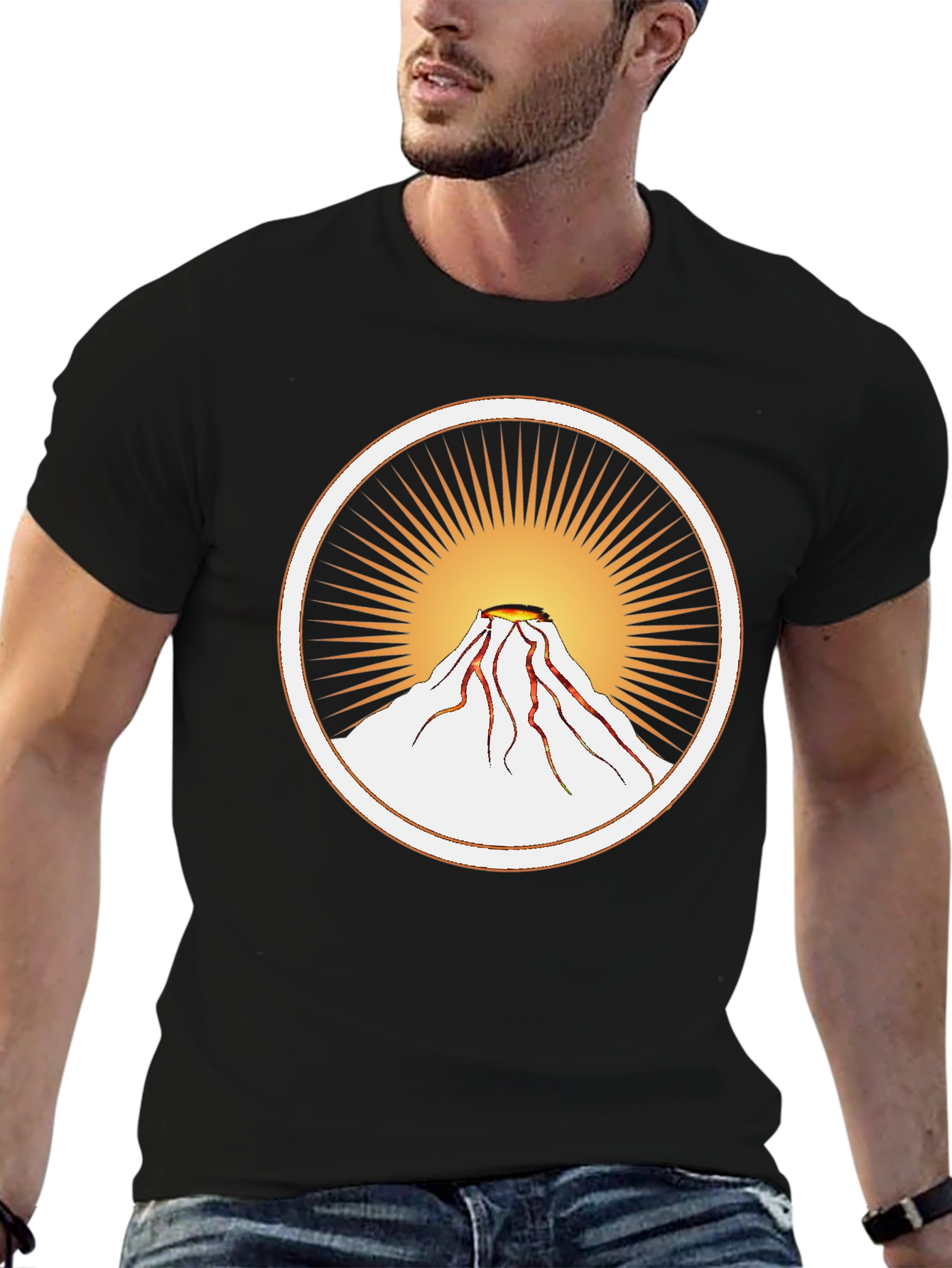 Volcano Burst Graphic Tee - Unique Design Soft Cotton