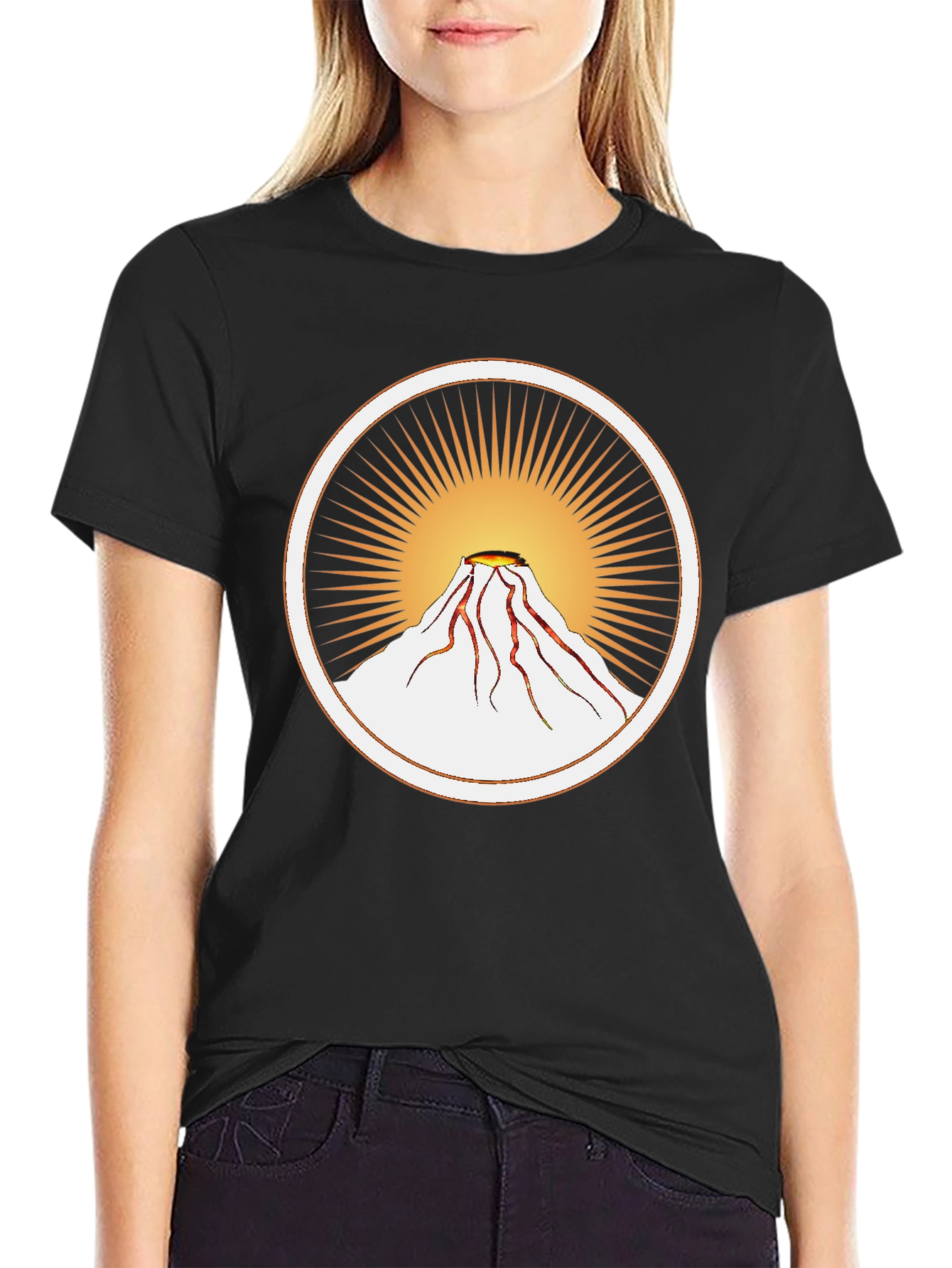 Volcano Burst Graphic Tee - Unique Design Soft Cotton