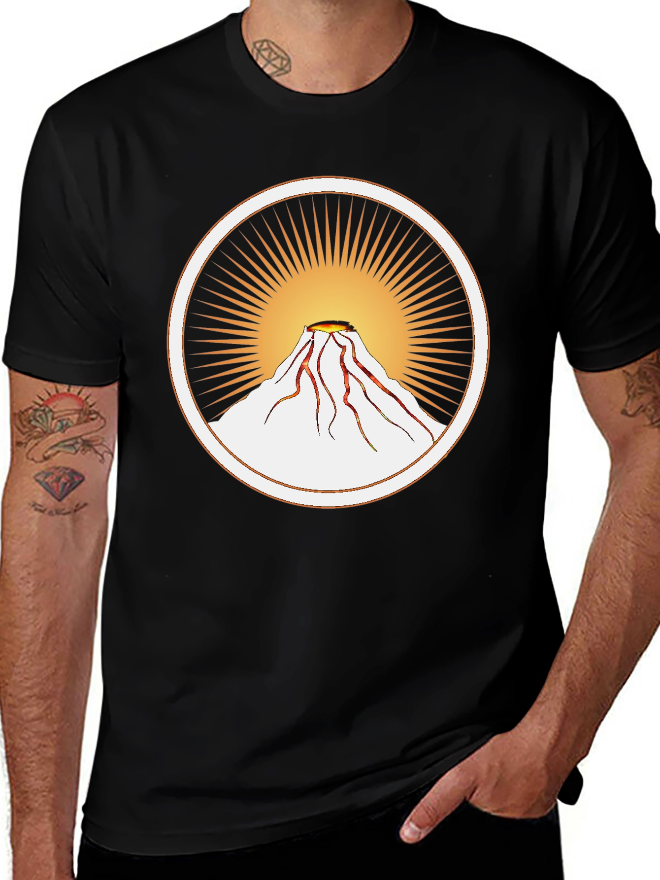 Volcano Burst Graphic Tee - Unique Design Soft Cotton
