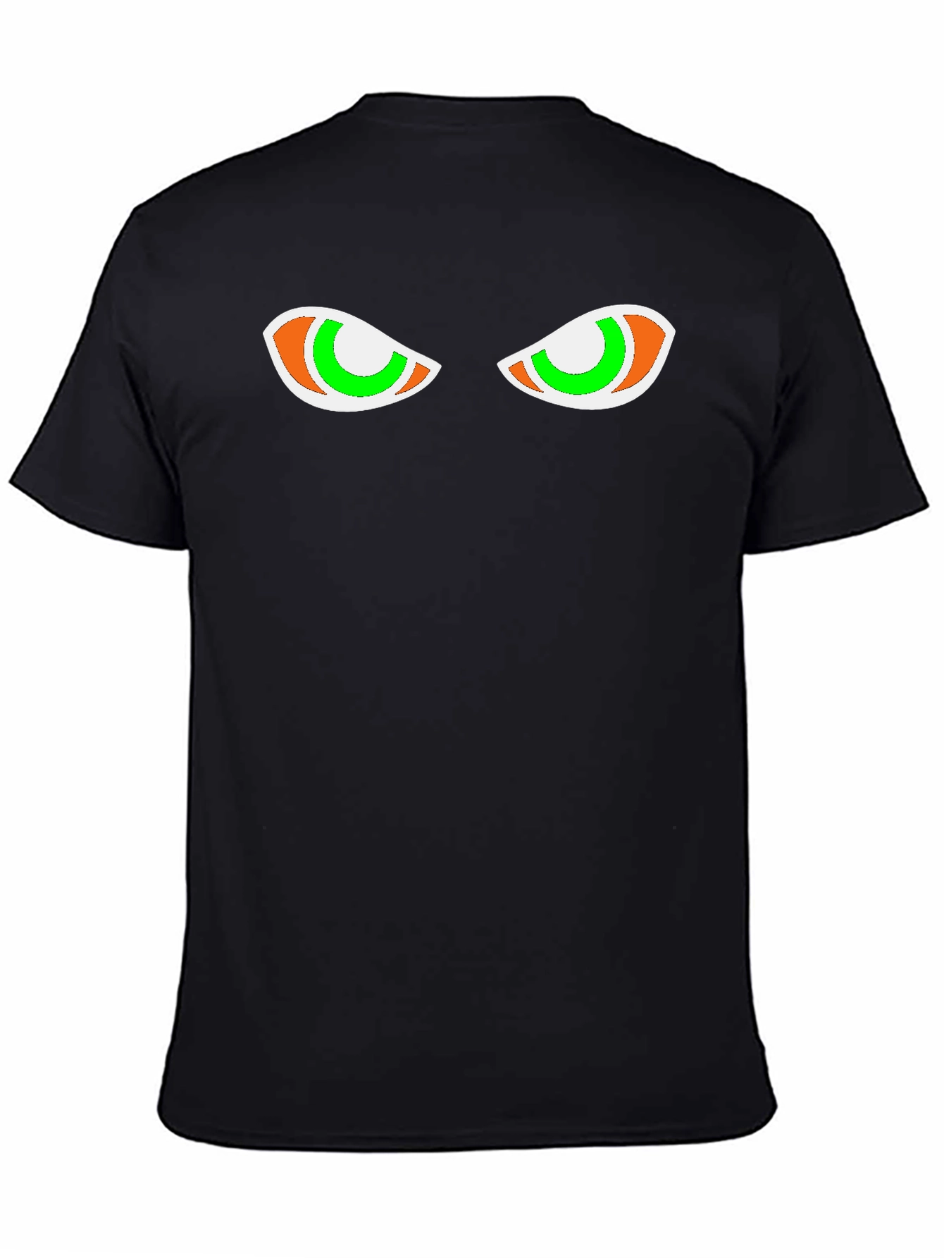 Mens Black Graphic Tee - Spooky Eyes Design
