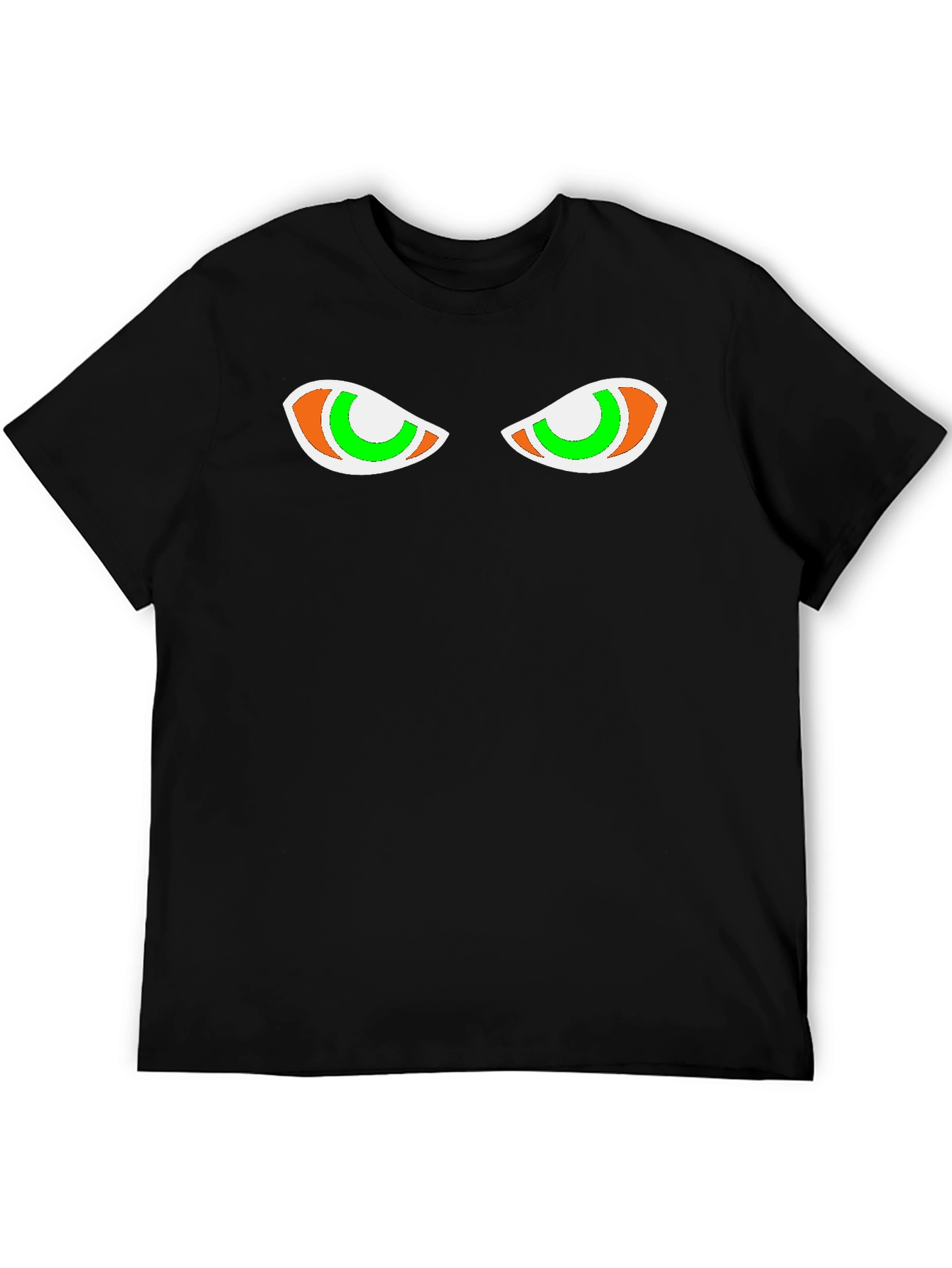 Mens Black Graphic Tee - Spooky Eyes Design
