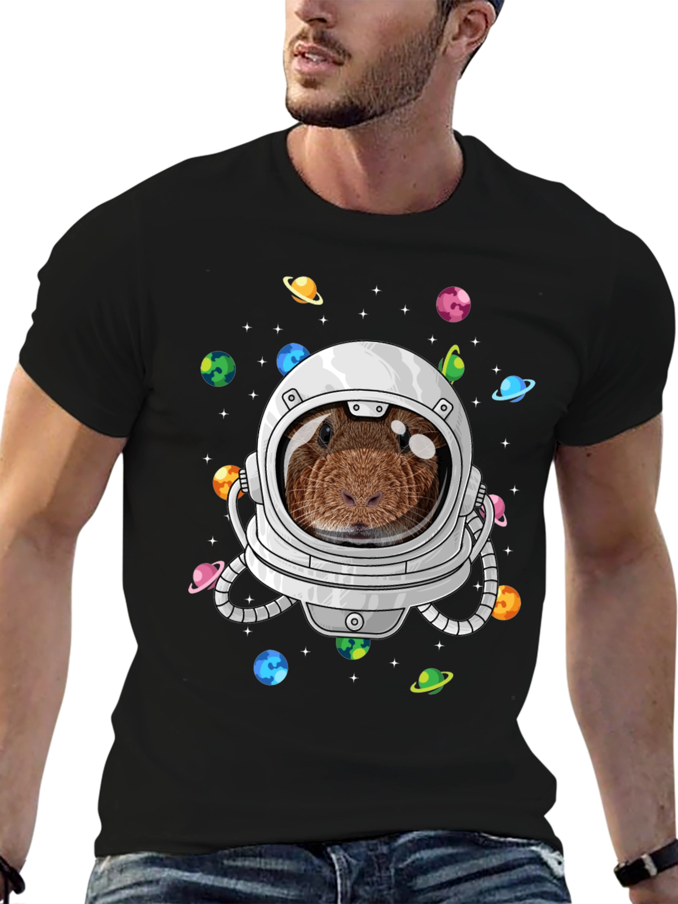 Guinea Pig Astronaut T-Shirt Funny Space Tee