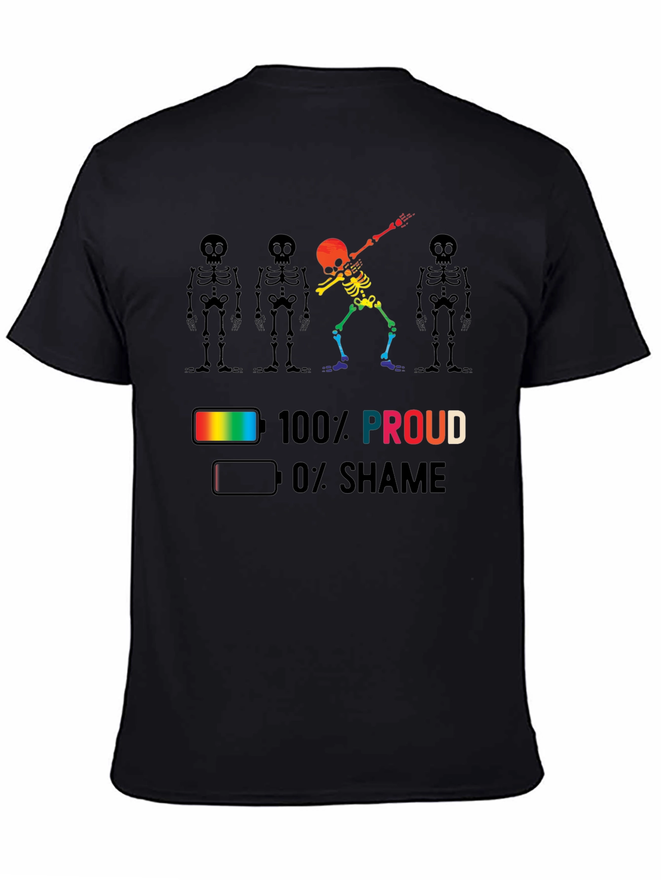 Pride Skeleton T-Shirt: 100% Proud LGBTQ Tee