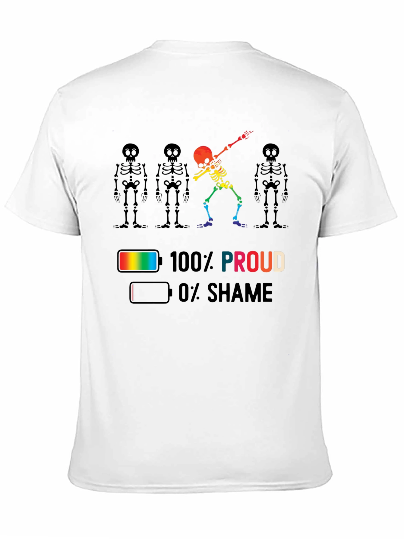 Pride Skeleton T-Shirt: 100% Proud LGBTQ Tee
