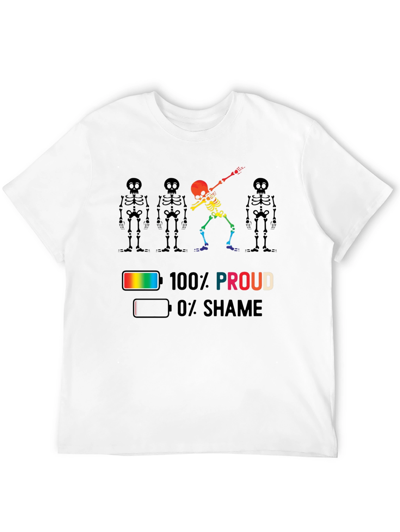 Pride Skeleton T-Shirt: 100% Proud LGBTQ Tee