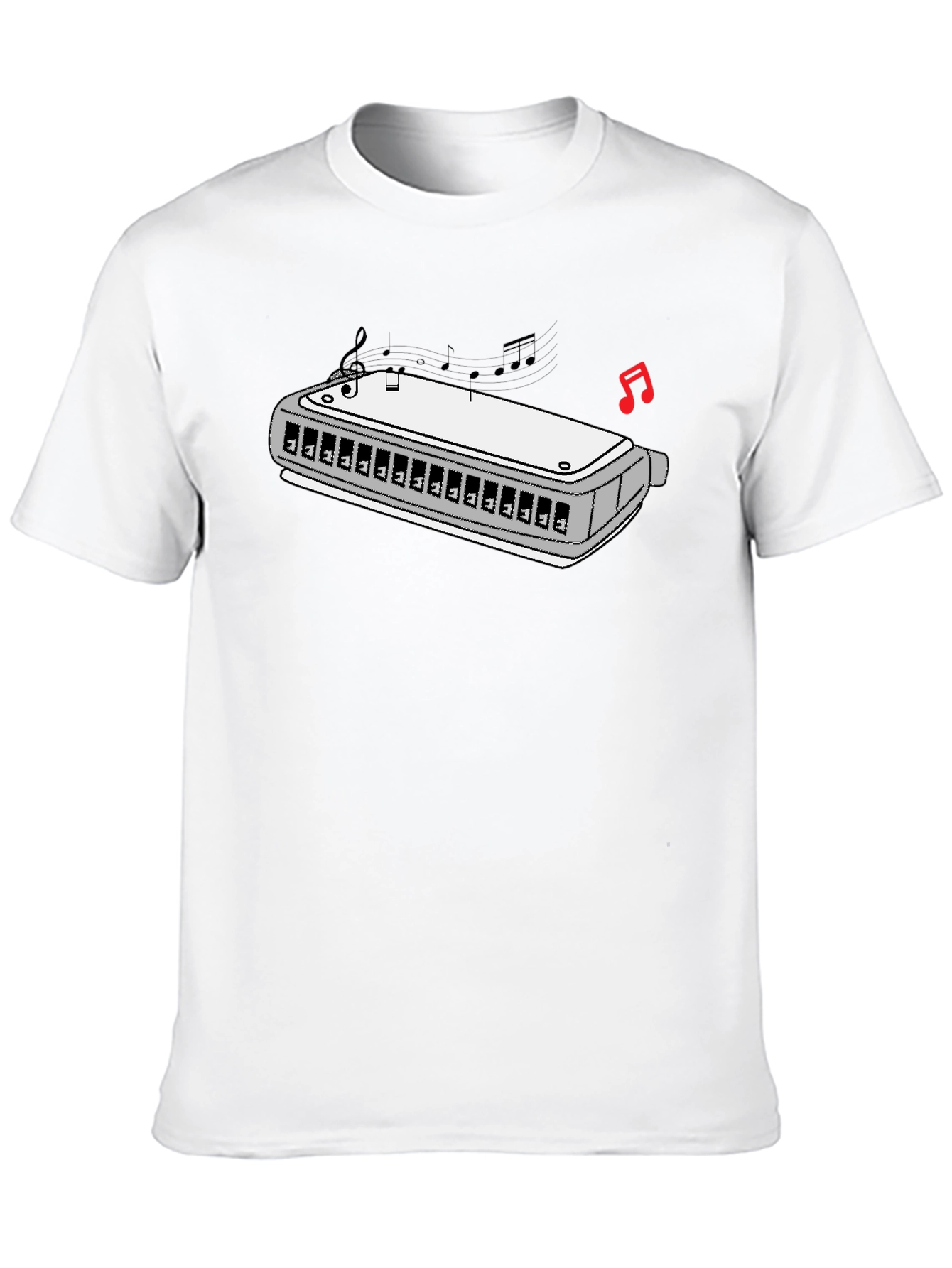Harmonica Music T-Shirt - Black