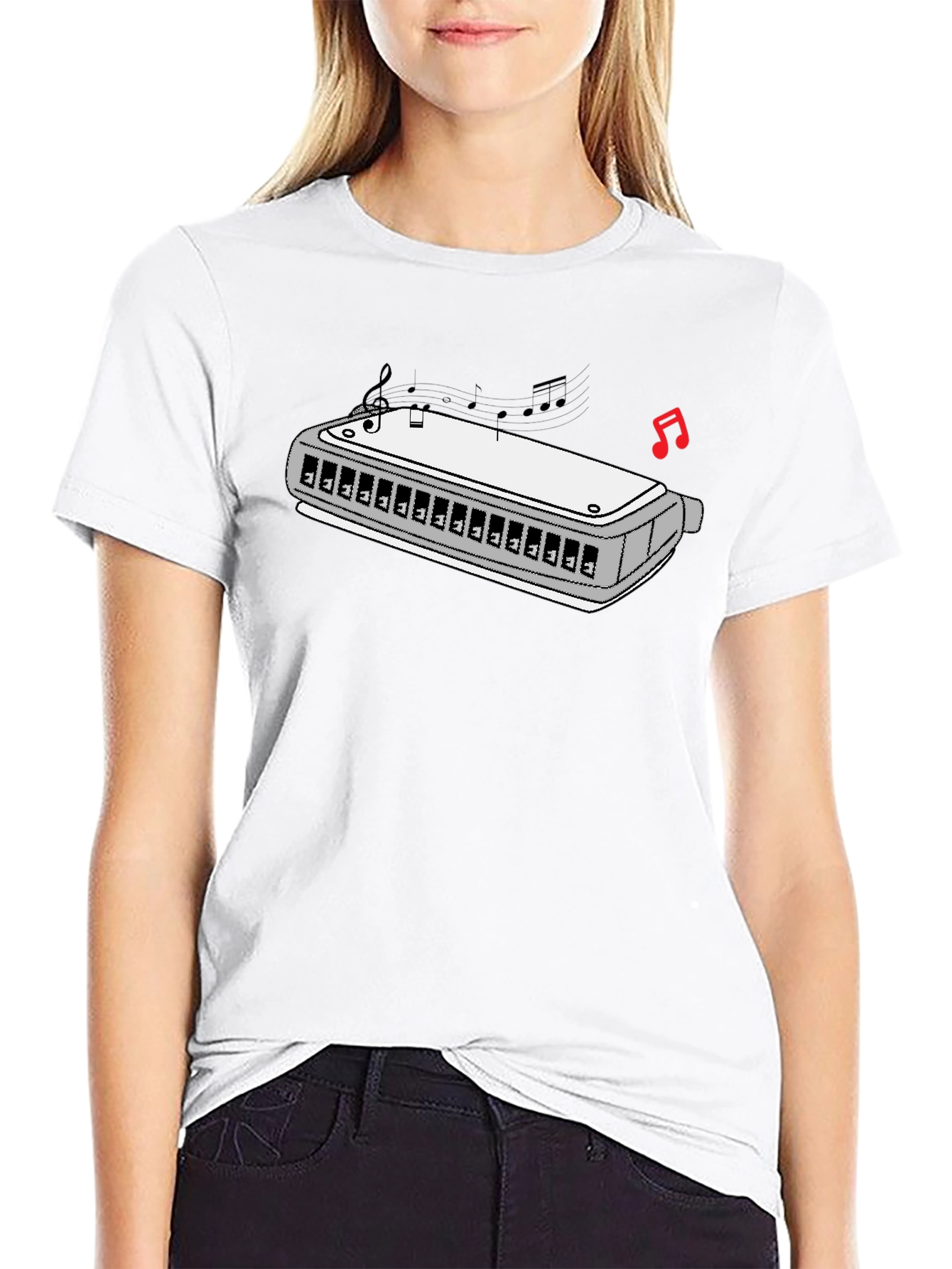 Harmonica Music T-Shirt - Black