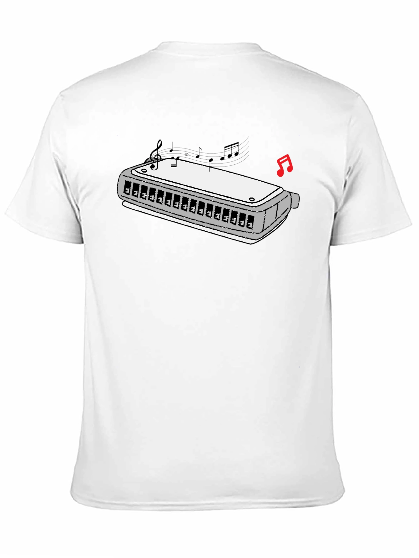 Harmonica Music T-Shirt - Black