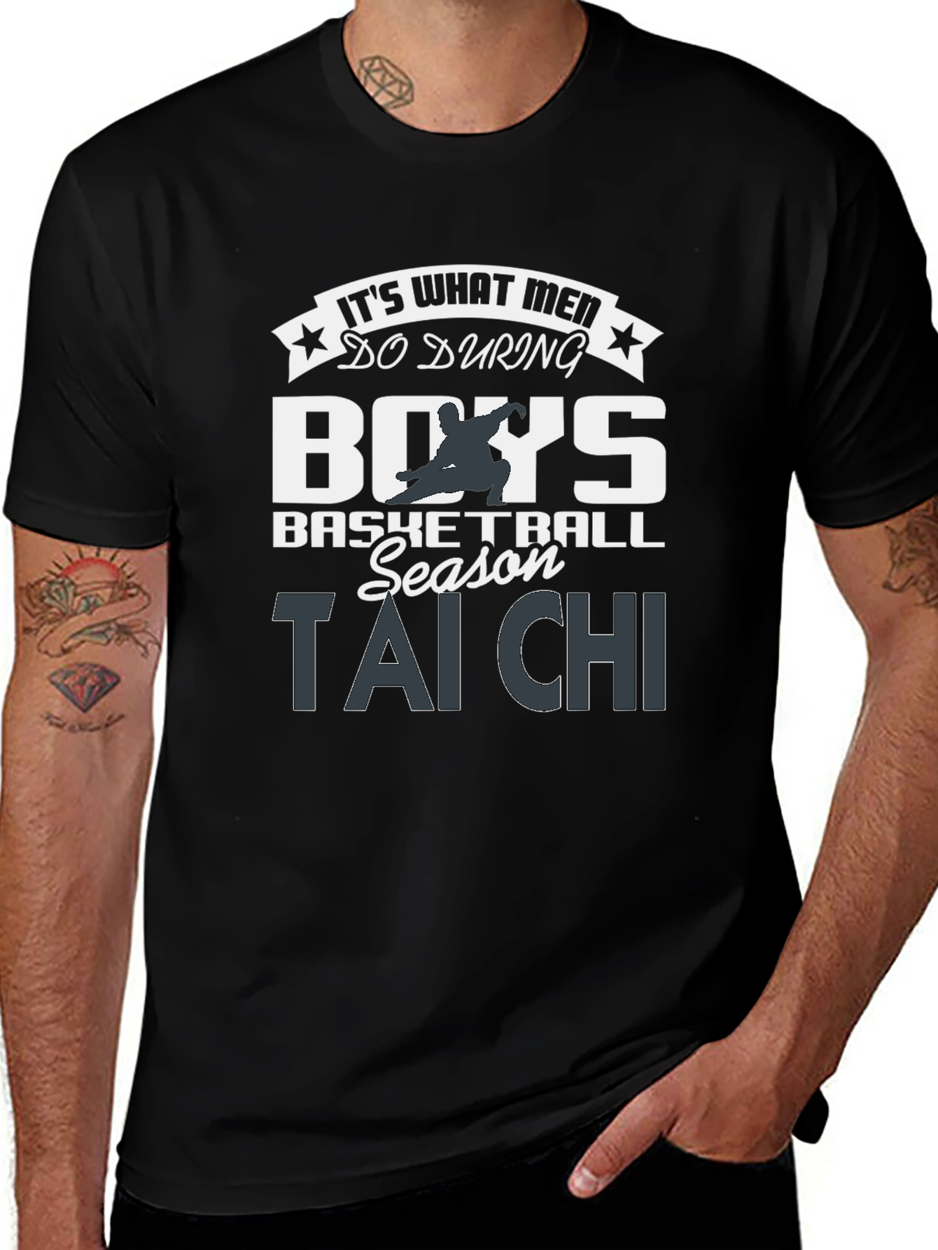 Mens Tai Chi Graphic Tee - Basketball Season