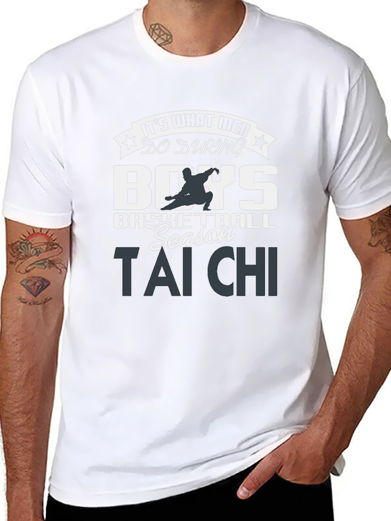 Mens Tai Chi Graphic Tee - Basketball Season