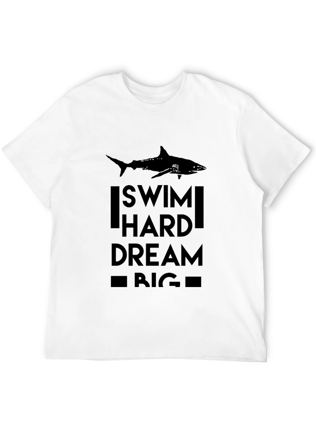 Swim Hard Dream Big Shark Graphic Tee