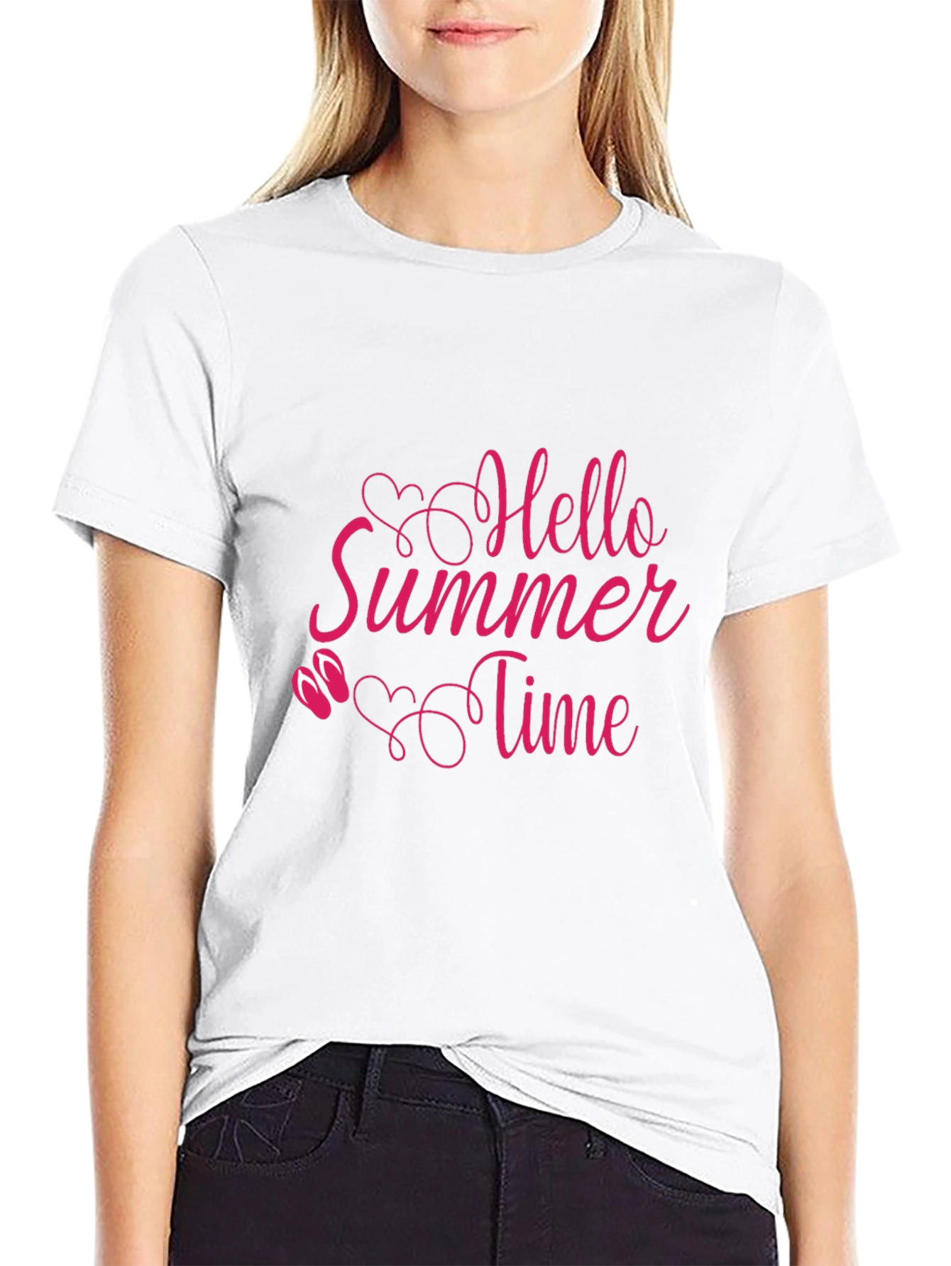 Hello Summer Time Black T-Shirt