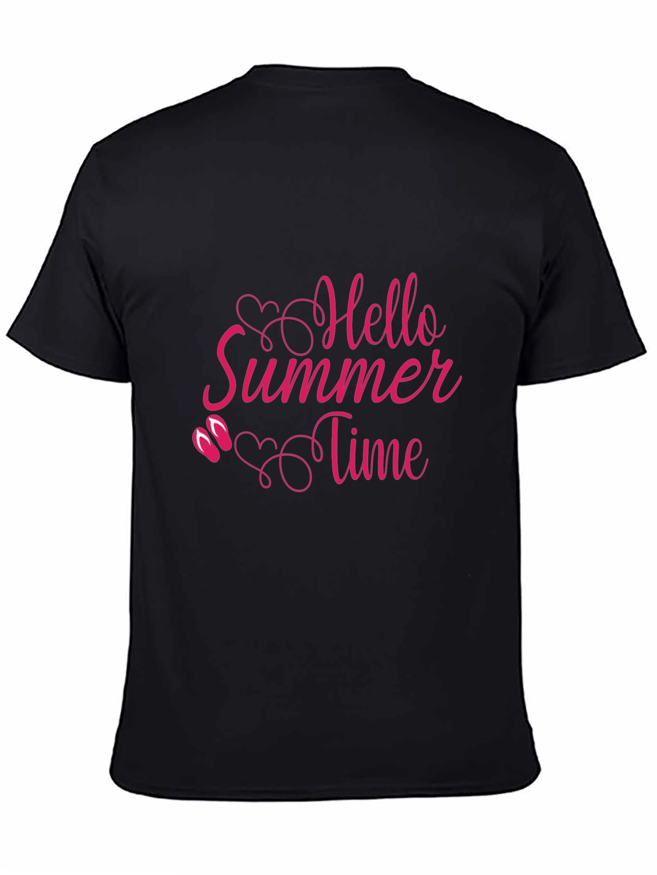 Hello Summer Time Black T-Shirt