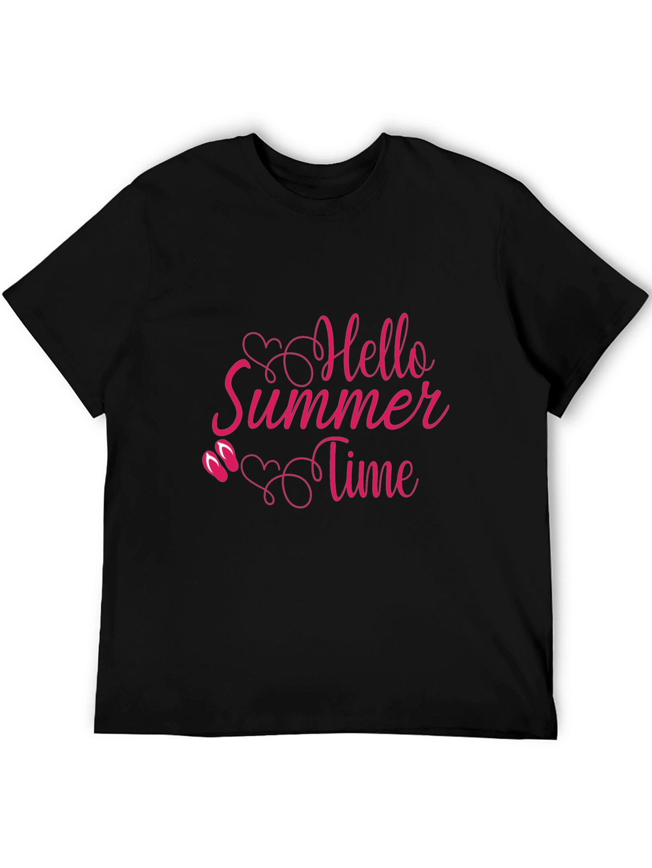 Hello Summer Time Black T-Shirt
