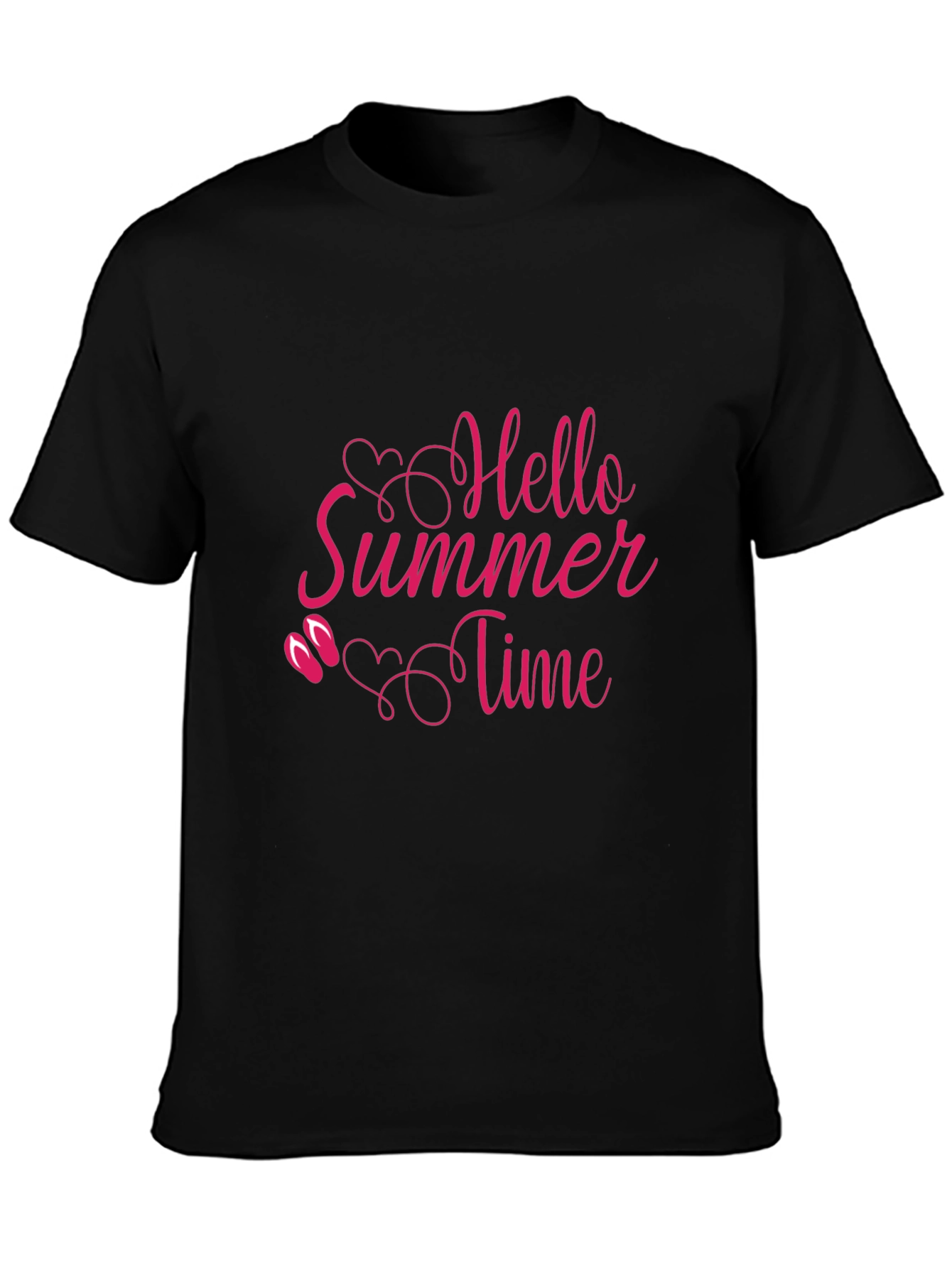 Hello Summer Time Black T-Shirt