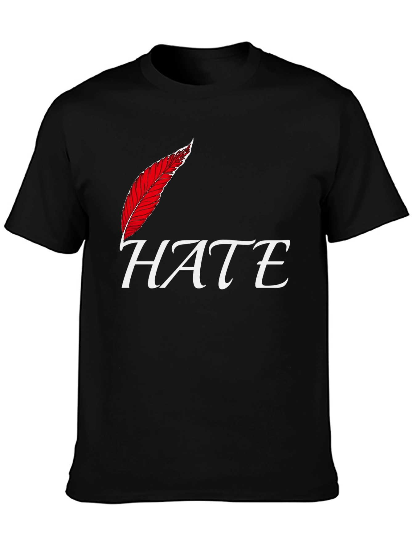 Hate Feather T-Shirt - Edgy Graphic Tee