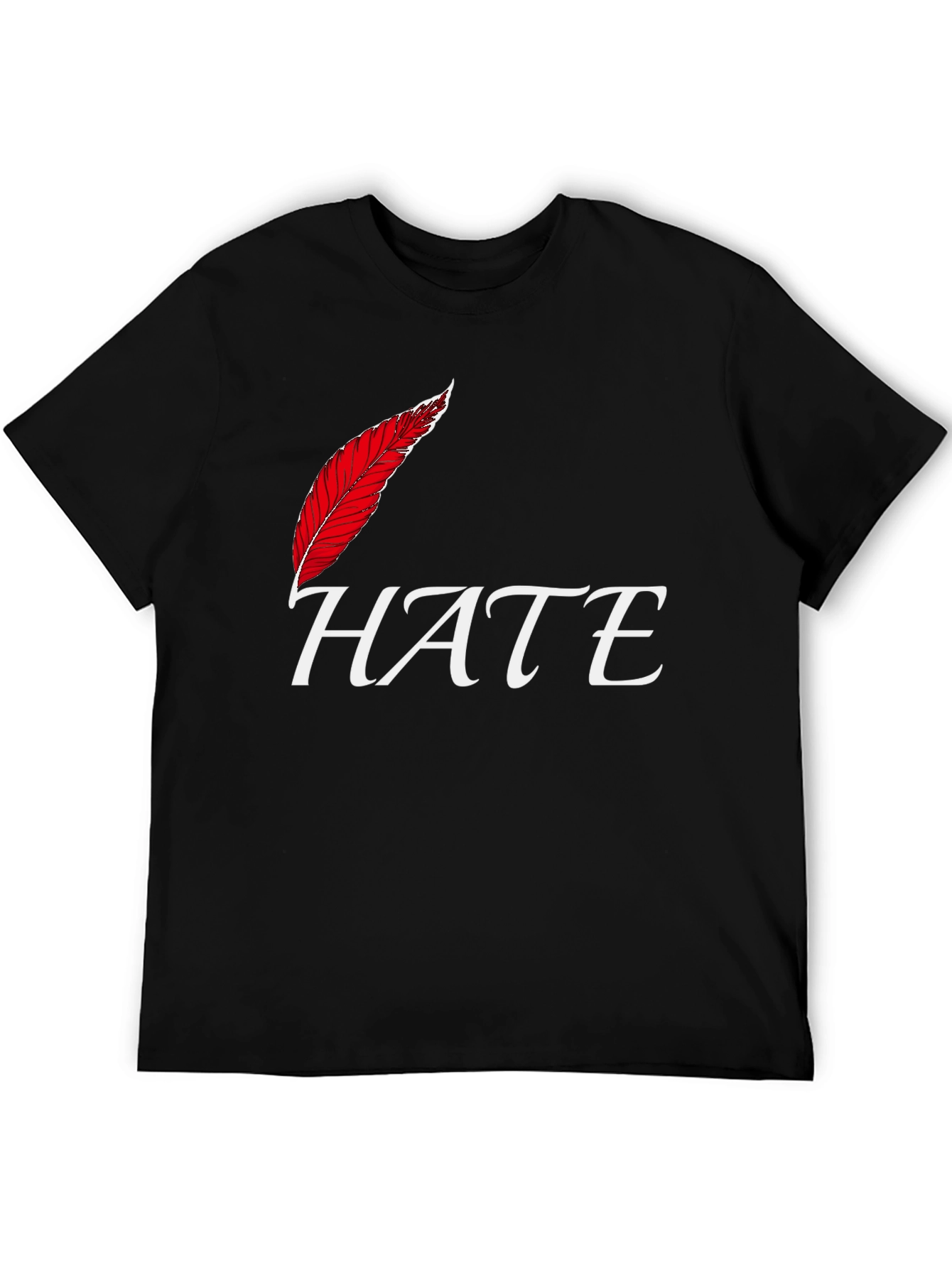 Hate Feather T-Shirt - Edgy Graphic Tee