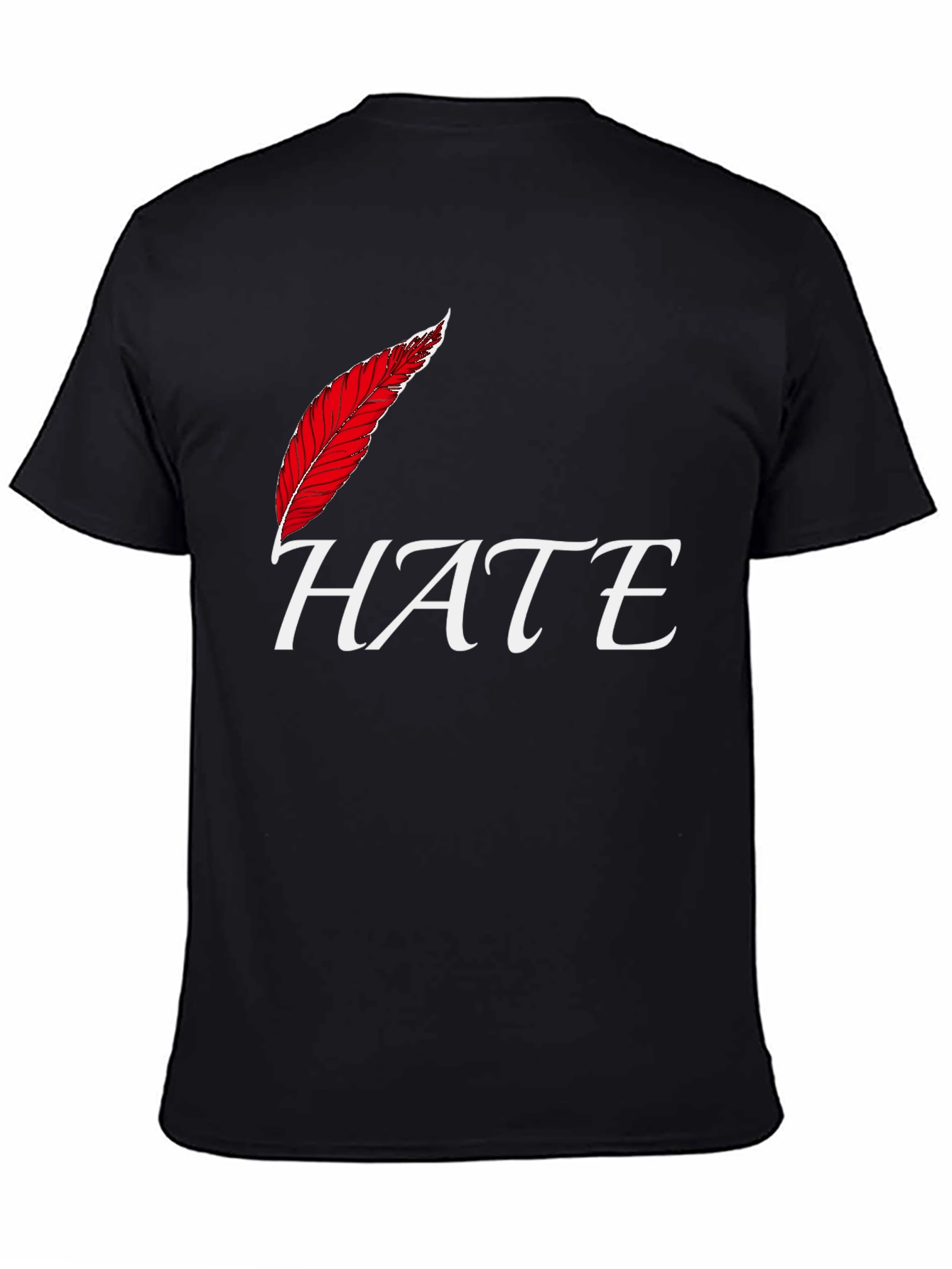 Hate Feather T-Shirt - Edgy Graphic Tee
