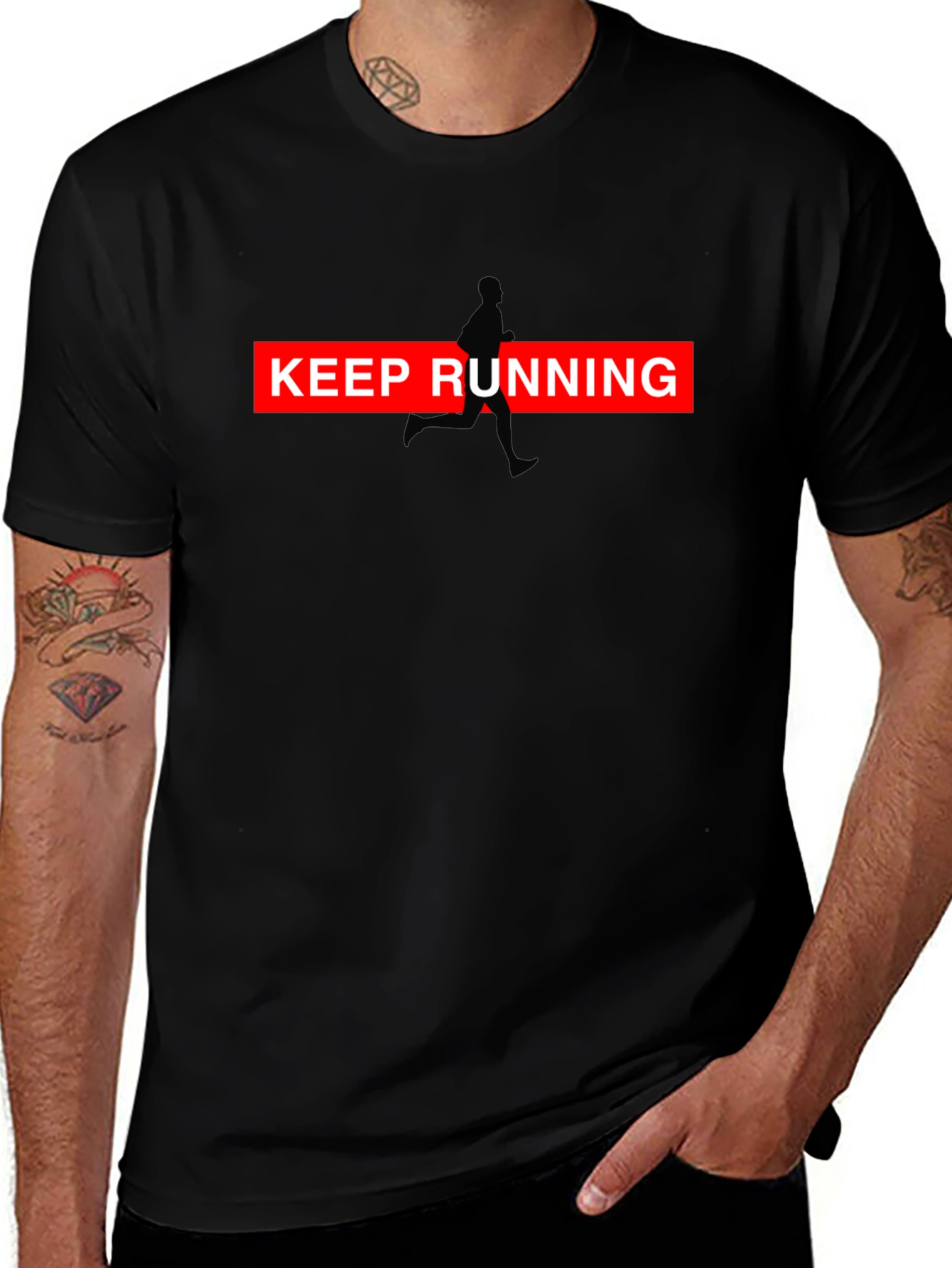 Keep Running Graphic Tee - Black