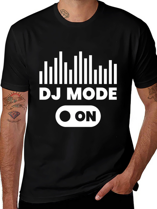 DJ Mode On Black Graphic Tee