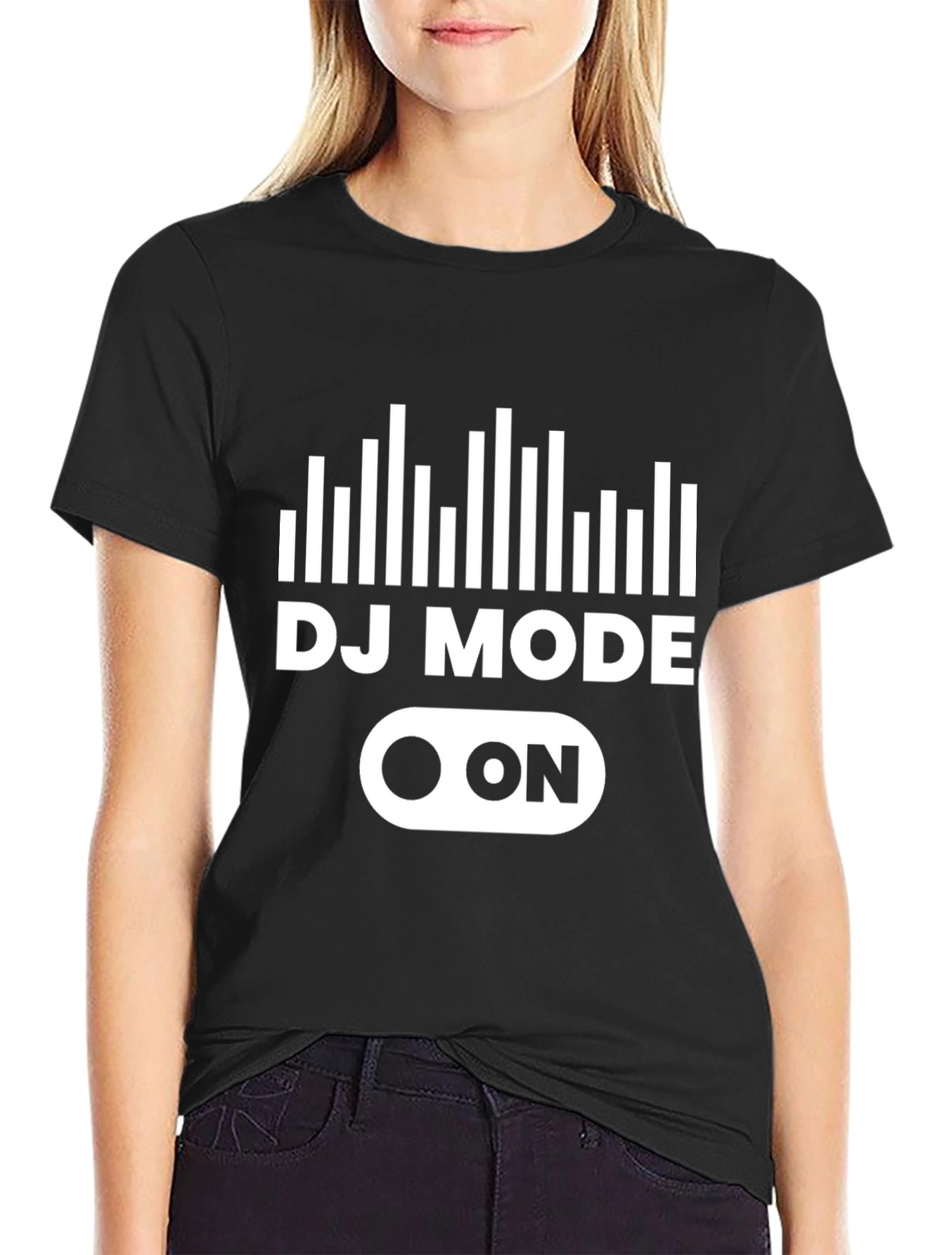 DJ Mode On Black Graphic Tee