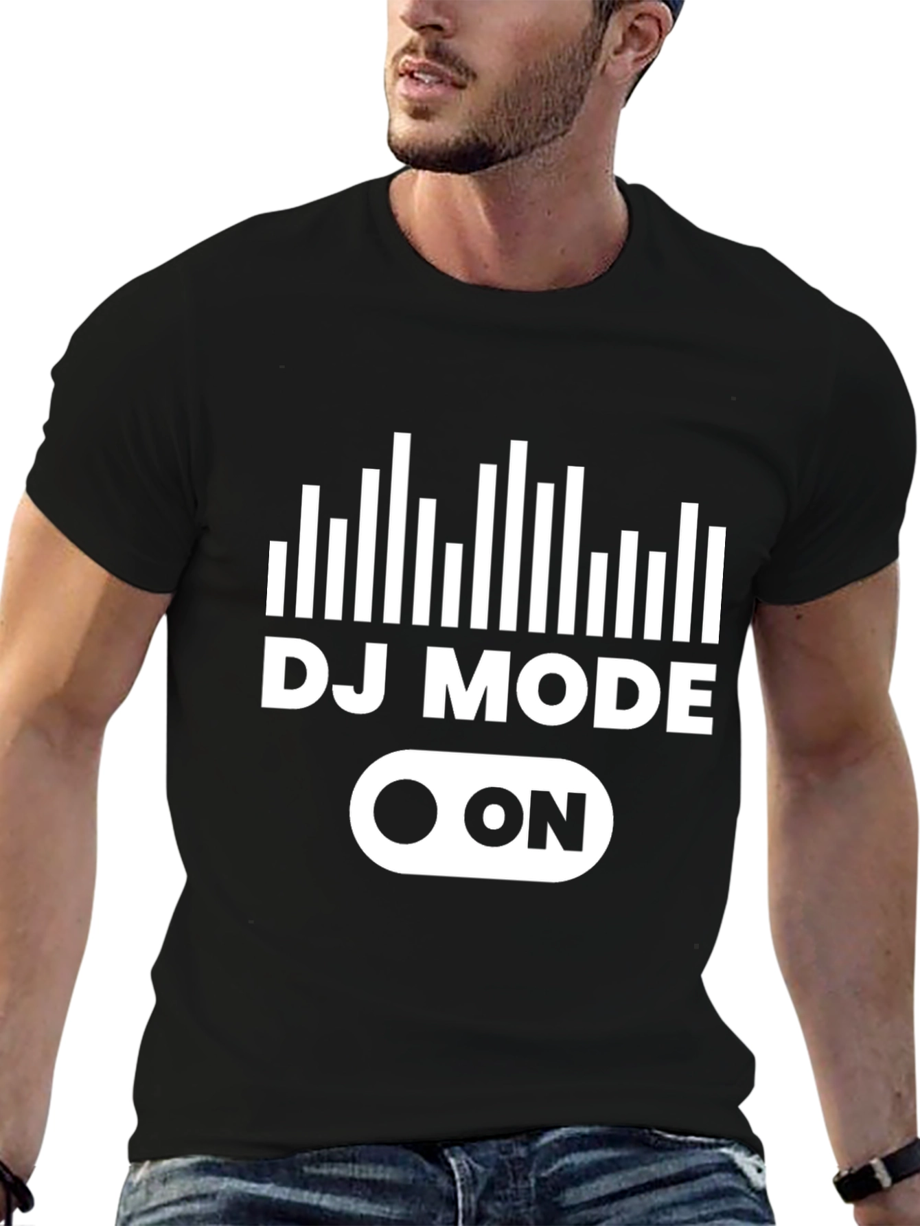 DJ Mode On Black Graphic Tee