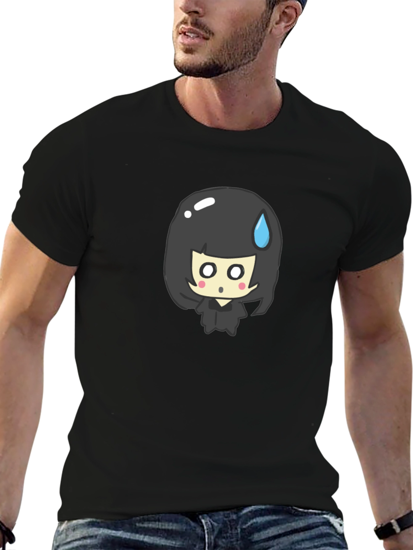Anime Girl Black T-Shirt