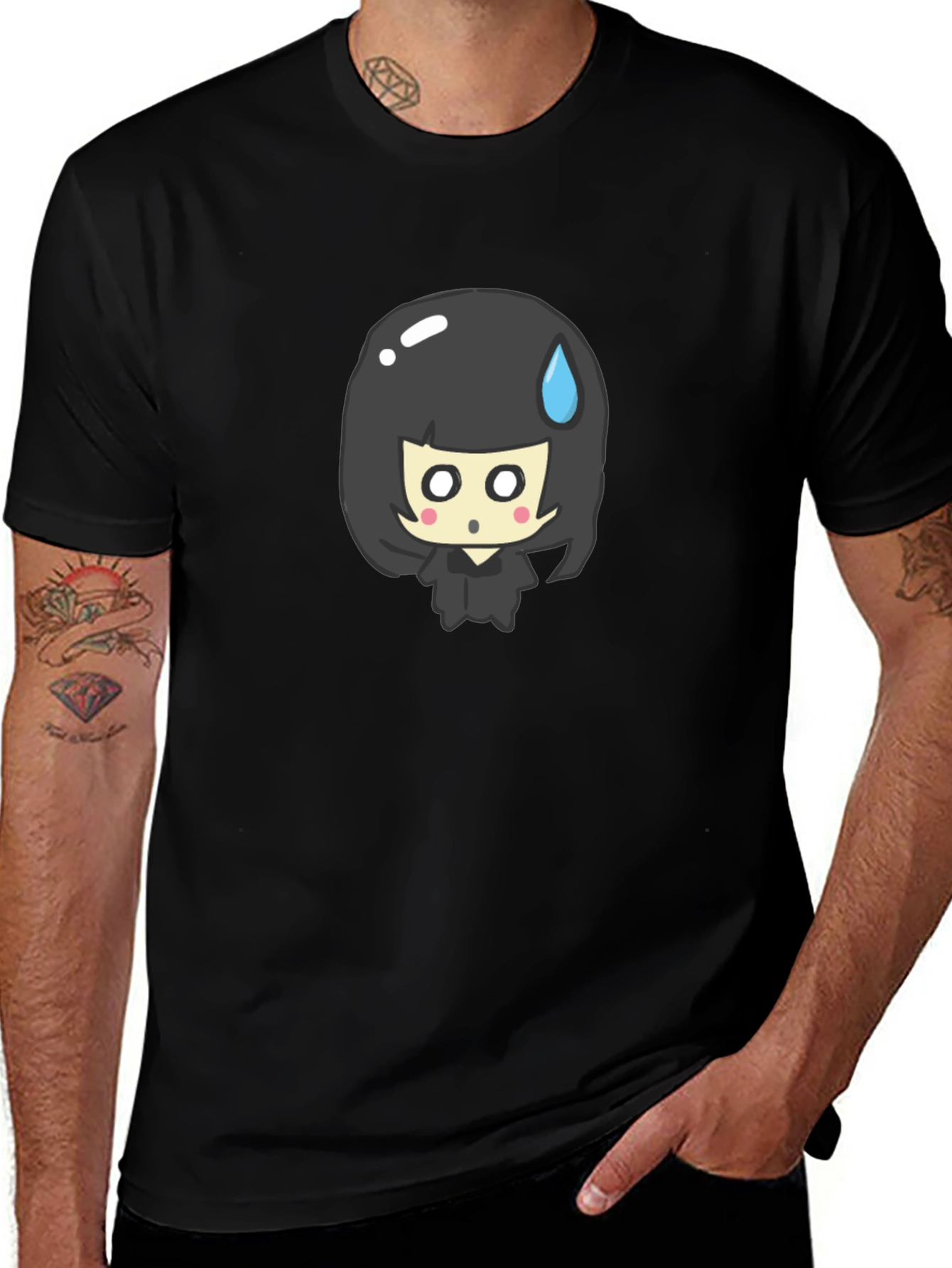 Anime Girl Black T-Shirt