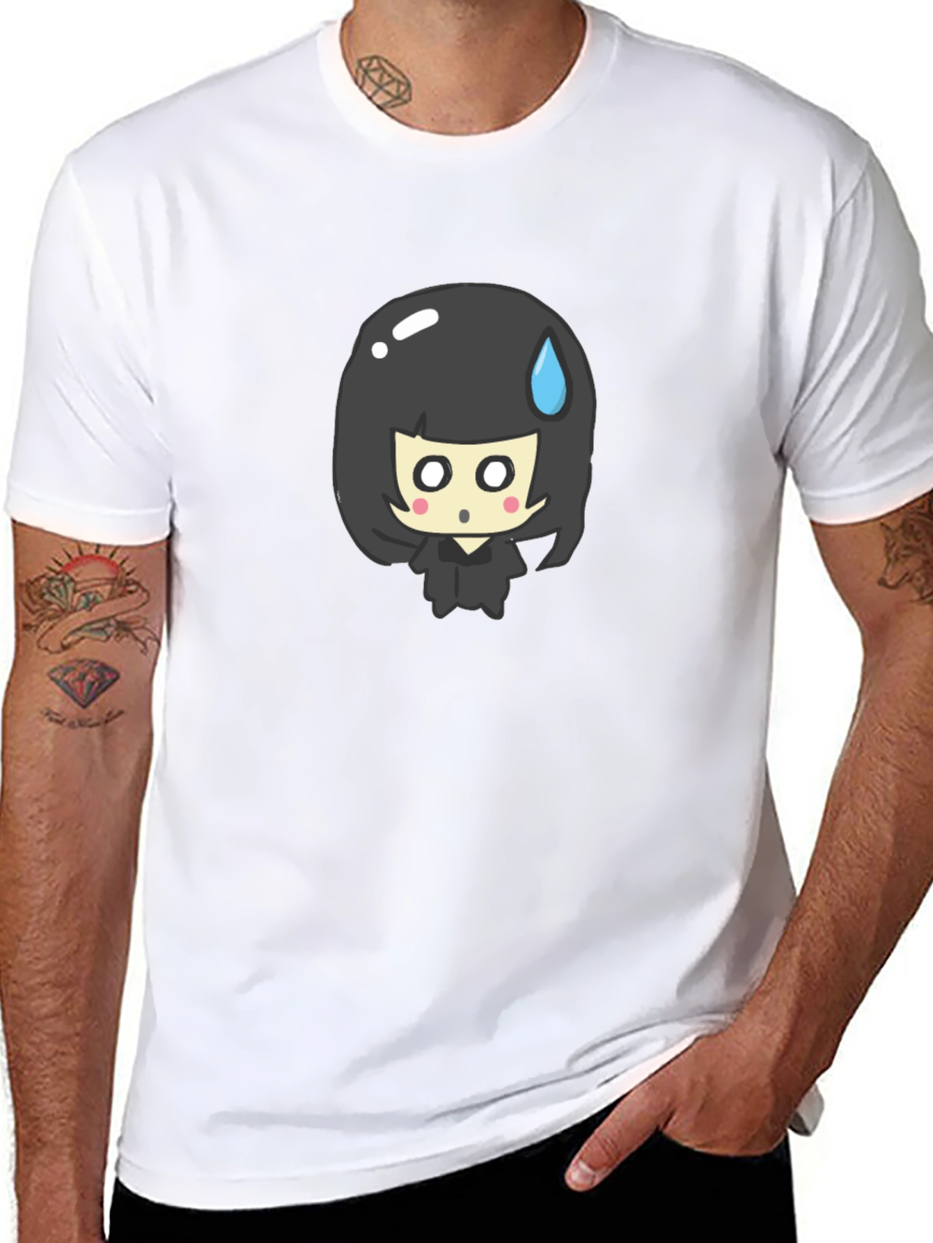 Anime Girl Black T-Shirt