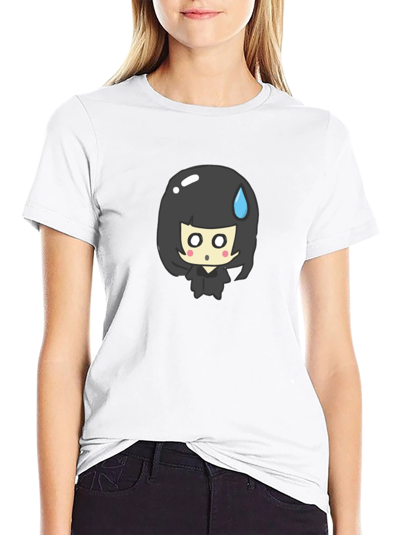 Anime Girl Black T-Shirt