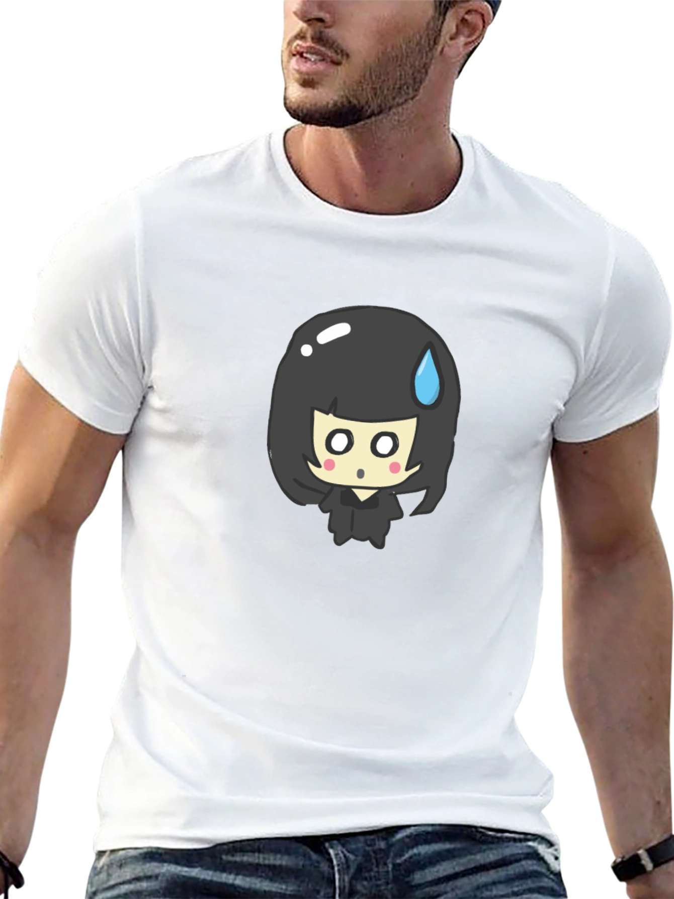 Anime Girl Black T-Shirt