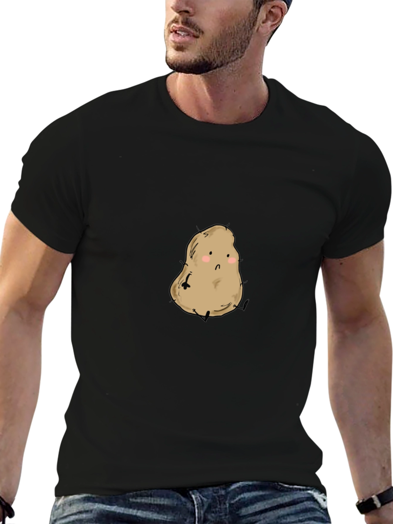 Cute Potato Graphic Tee - Unisex Black Shirt