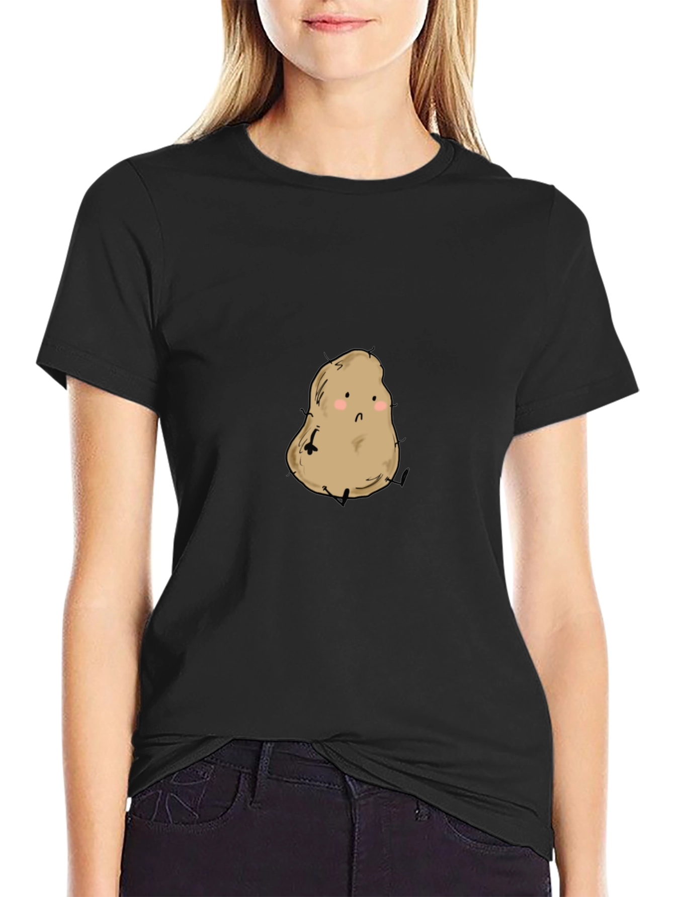 Cute Potato Graphic Tee - Unisex Black Shirt