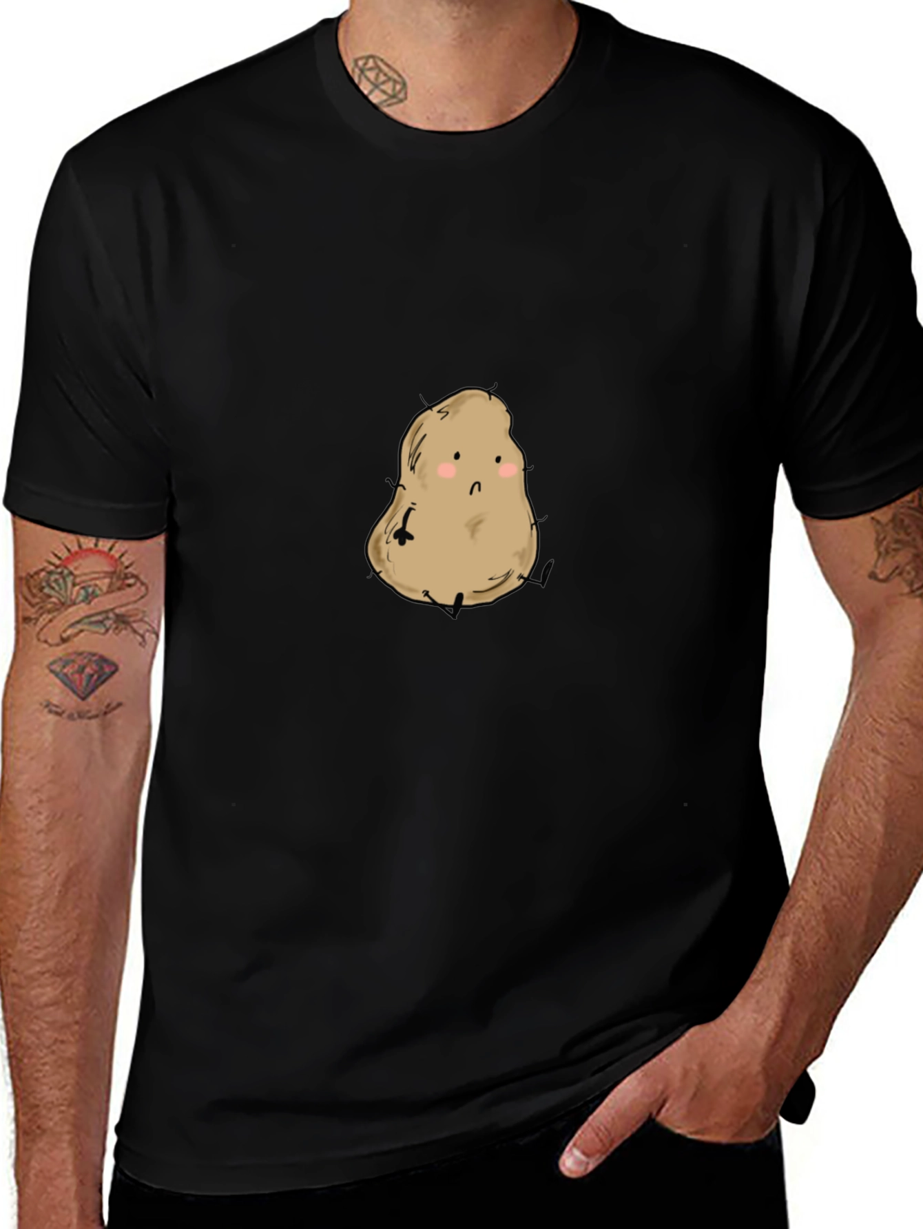 Cute Potato Graphic Tee - Unisex Black Shirt