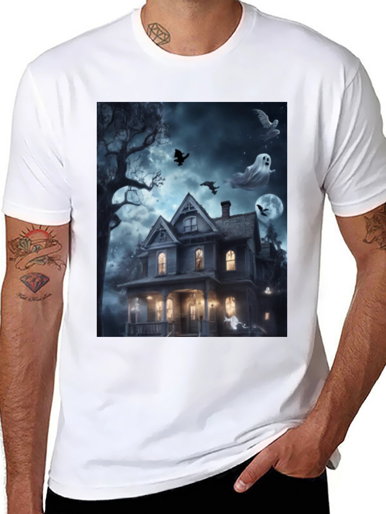 Spooky Haunted House Halloween T-Shirt