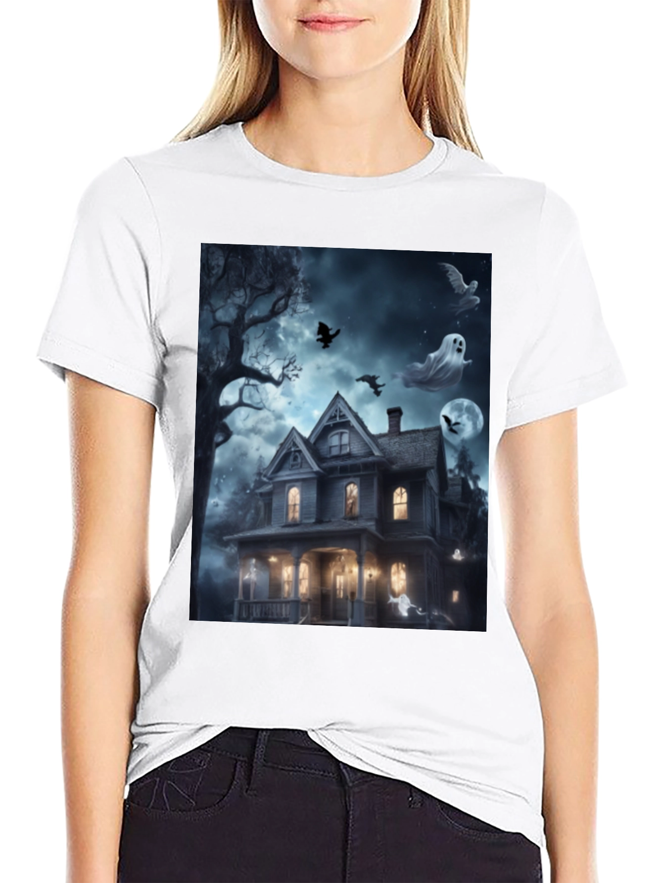 Spooky Haunted House Halloween T-Shirt