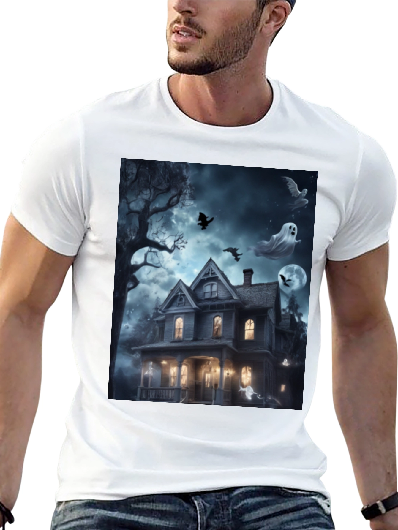 Spooky Haunted House Halloween T-Shirt