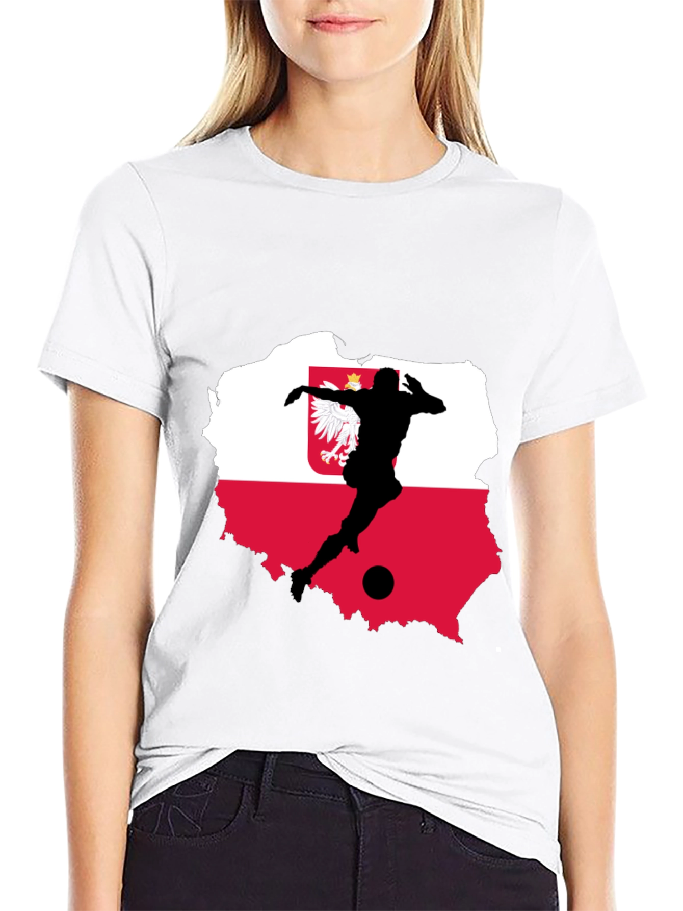 Poland Soccer Flag Graphic T-Shirt